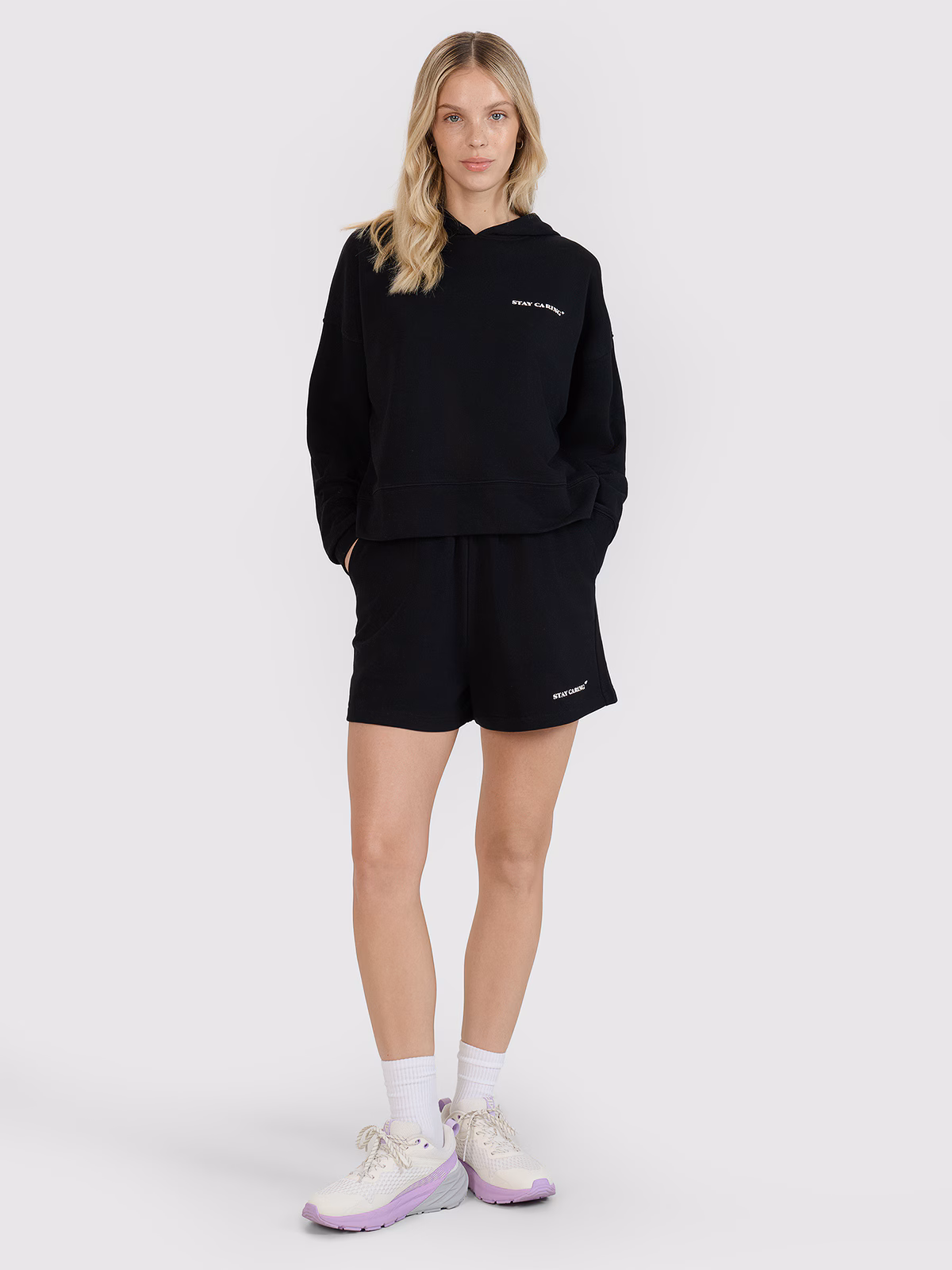 Bluza dresowa nierozpinana z kapturem damska - pomarańczowa