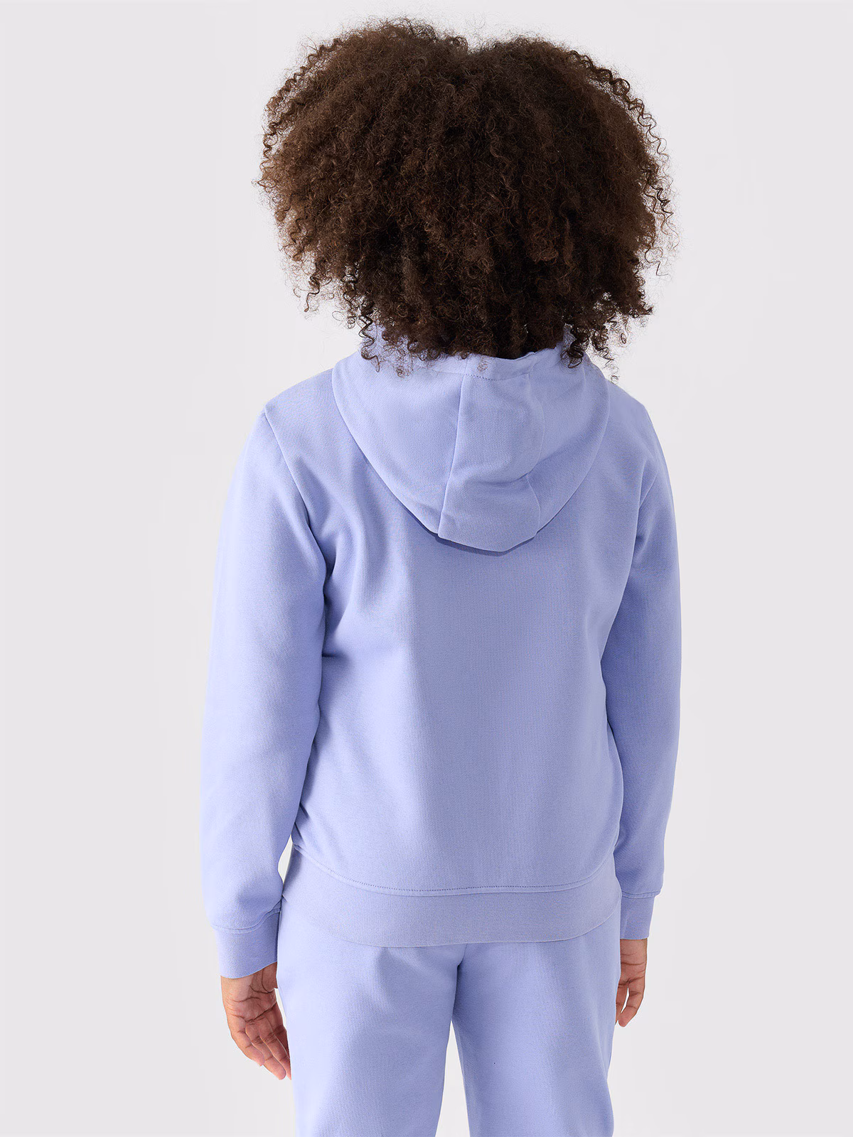 Bluza dresowa rozpinana z kapturem dziewczęca - pudrowy róż