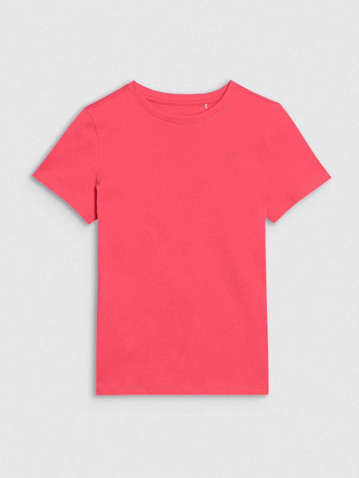 T-shirt regular gładki dziewczęcy - szary