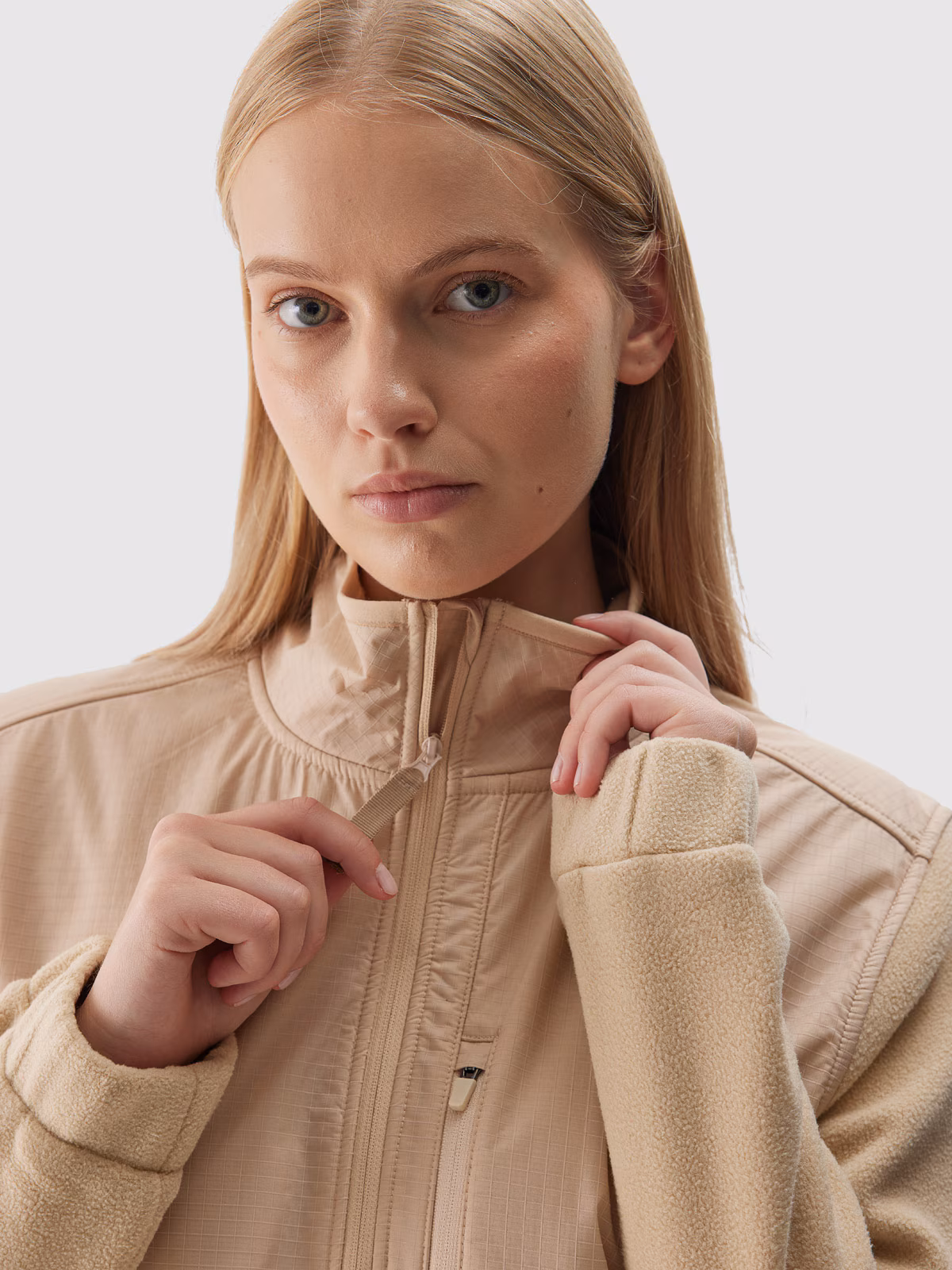 Polar ze stójką regular damski - beżowy