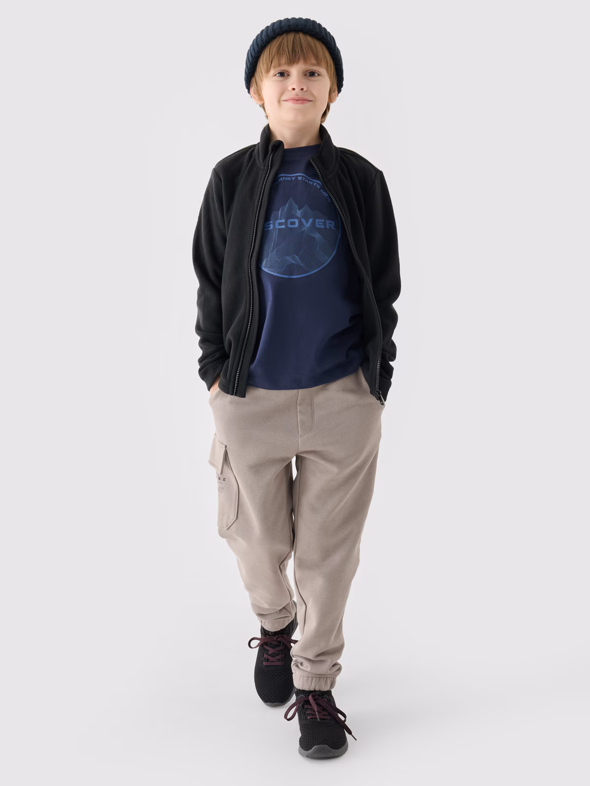 Polar regular ze stójką chłopięcy - czarny