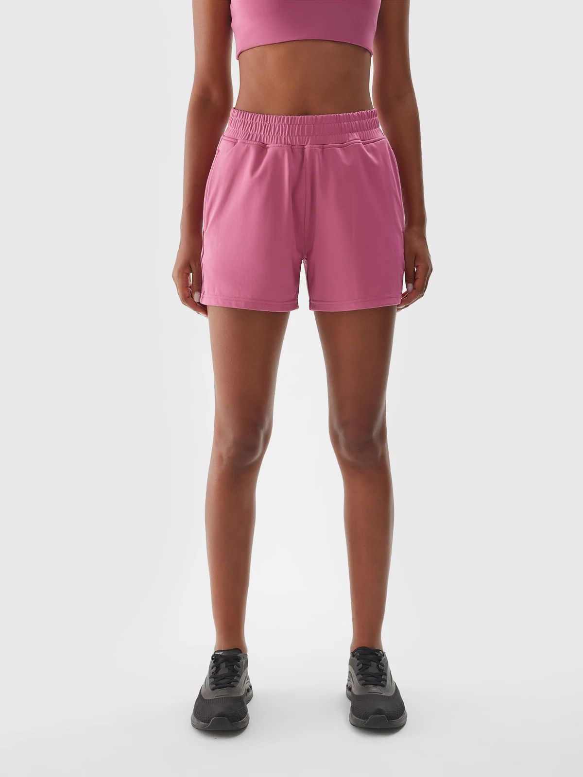 Spodenki treningowe szybkoschnące damskie - fioletowe