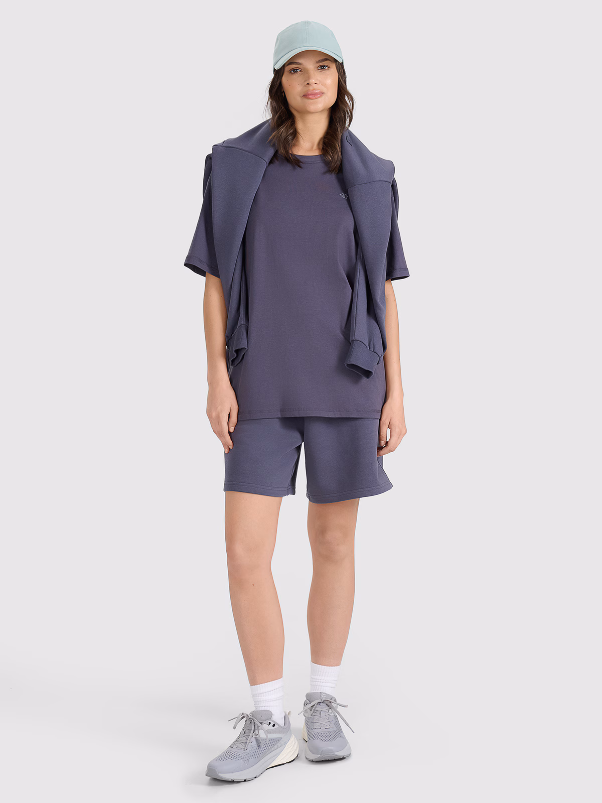 T-shirt oversize gładki uniseks - szary