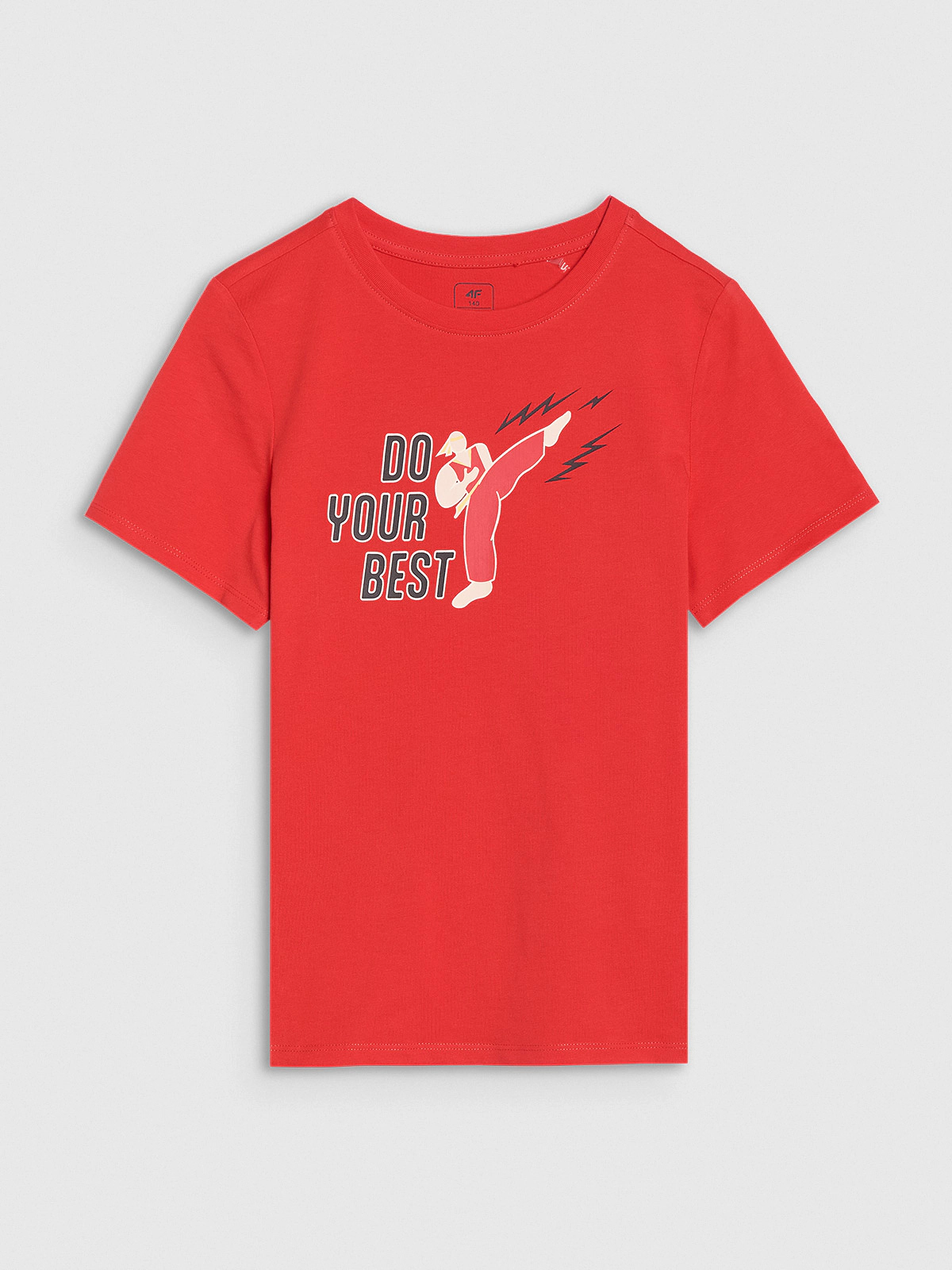 T-shirt regular z nadrukiem chłopięcy - beżowy