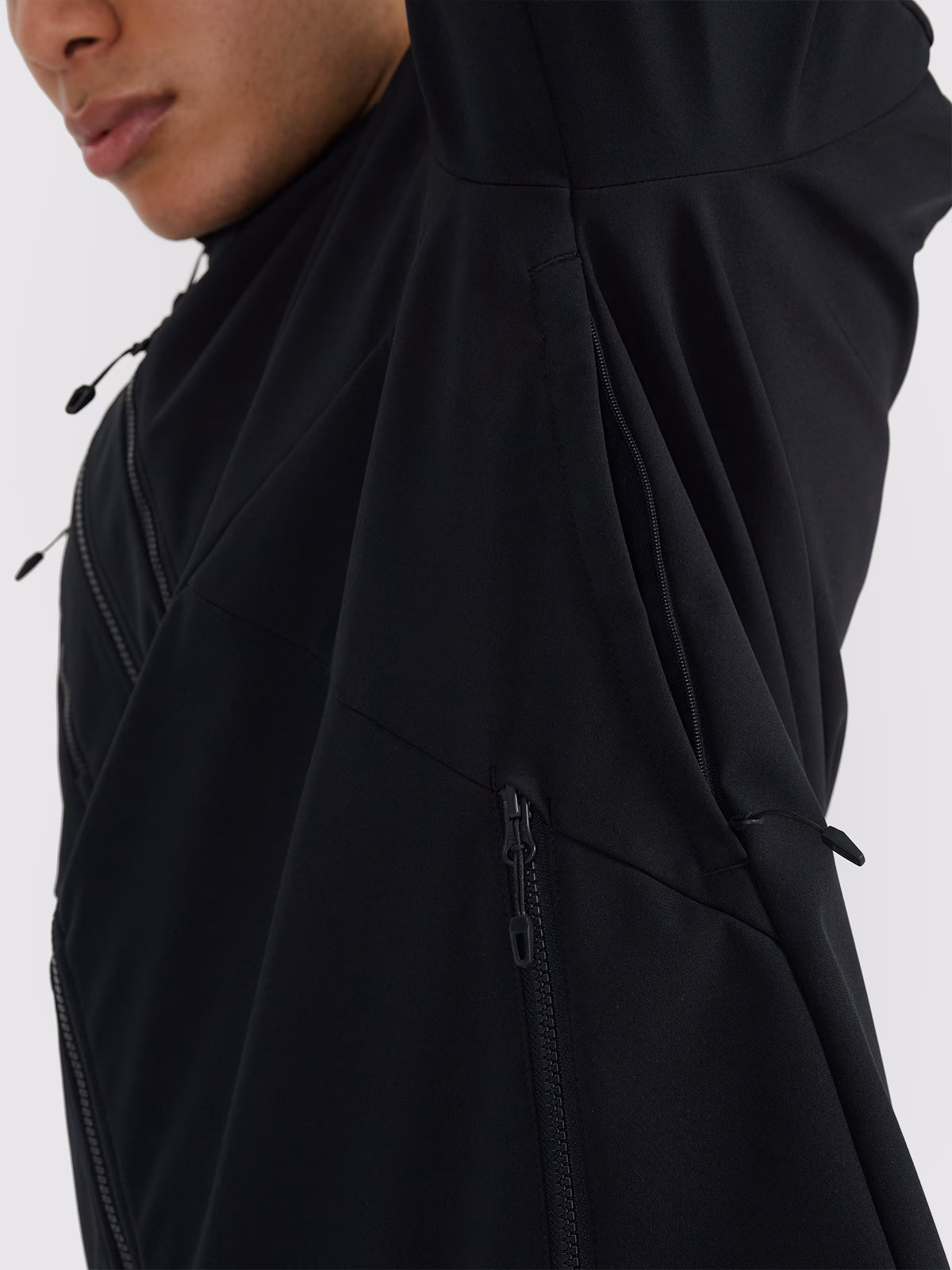 Kurtka softshell wiatroodporna membrana 8000 męska - czarna