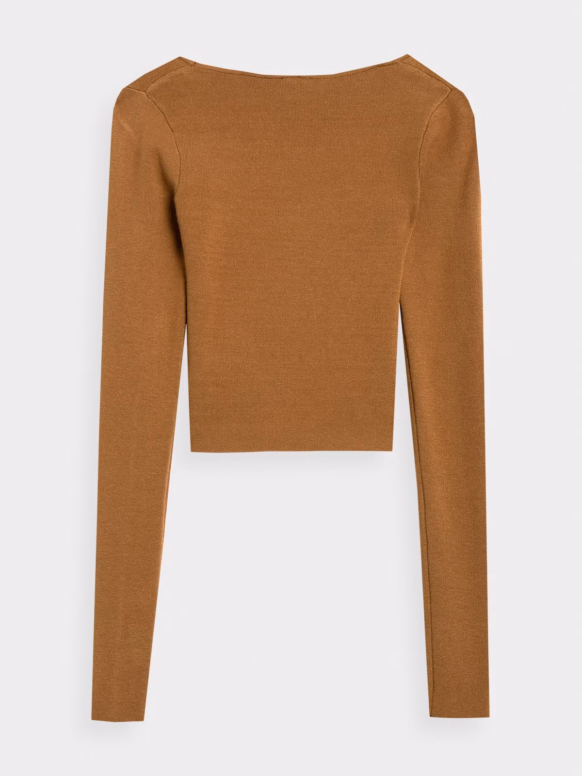 Longsleeve crop-top slim gładki damski