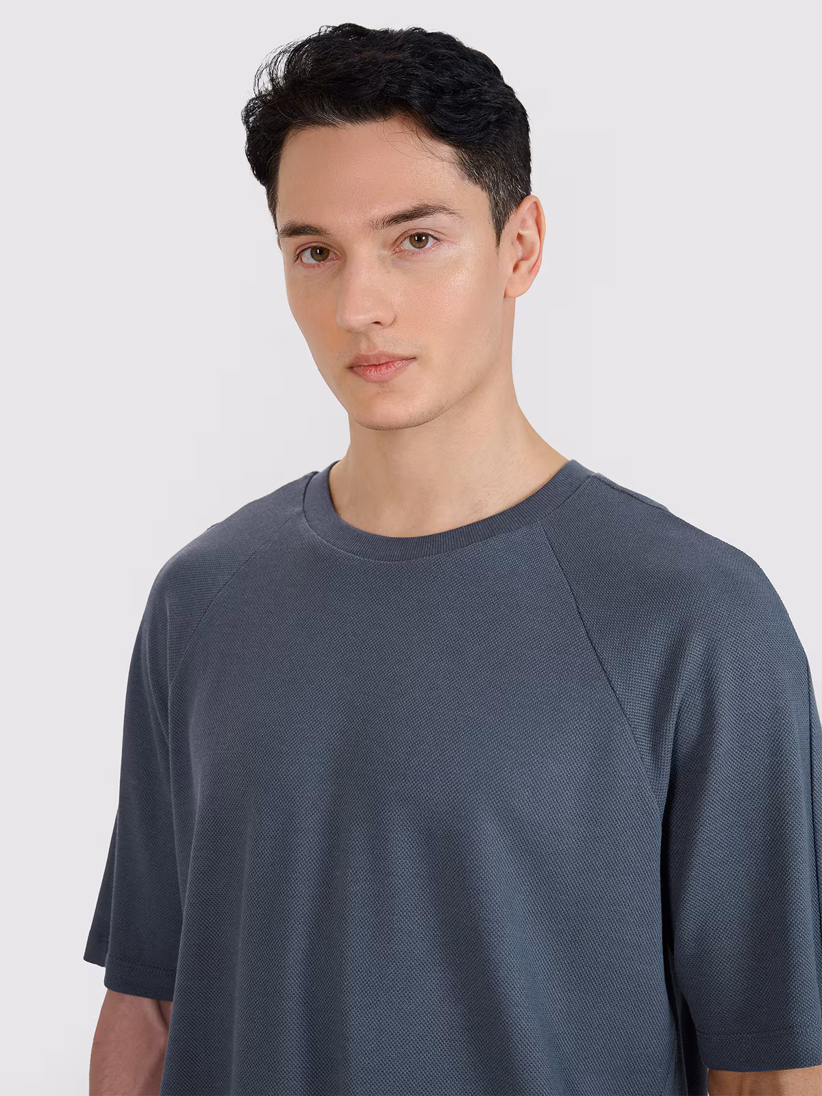 T-shirt oversize z modalem męski - biała