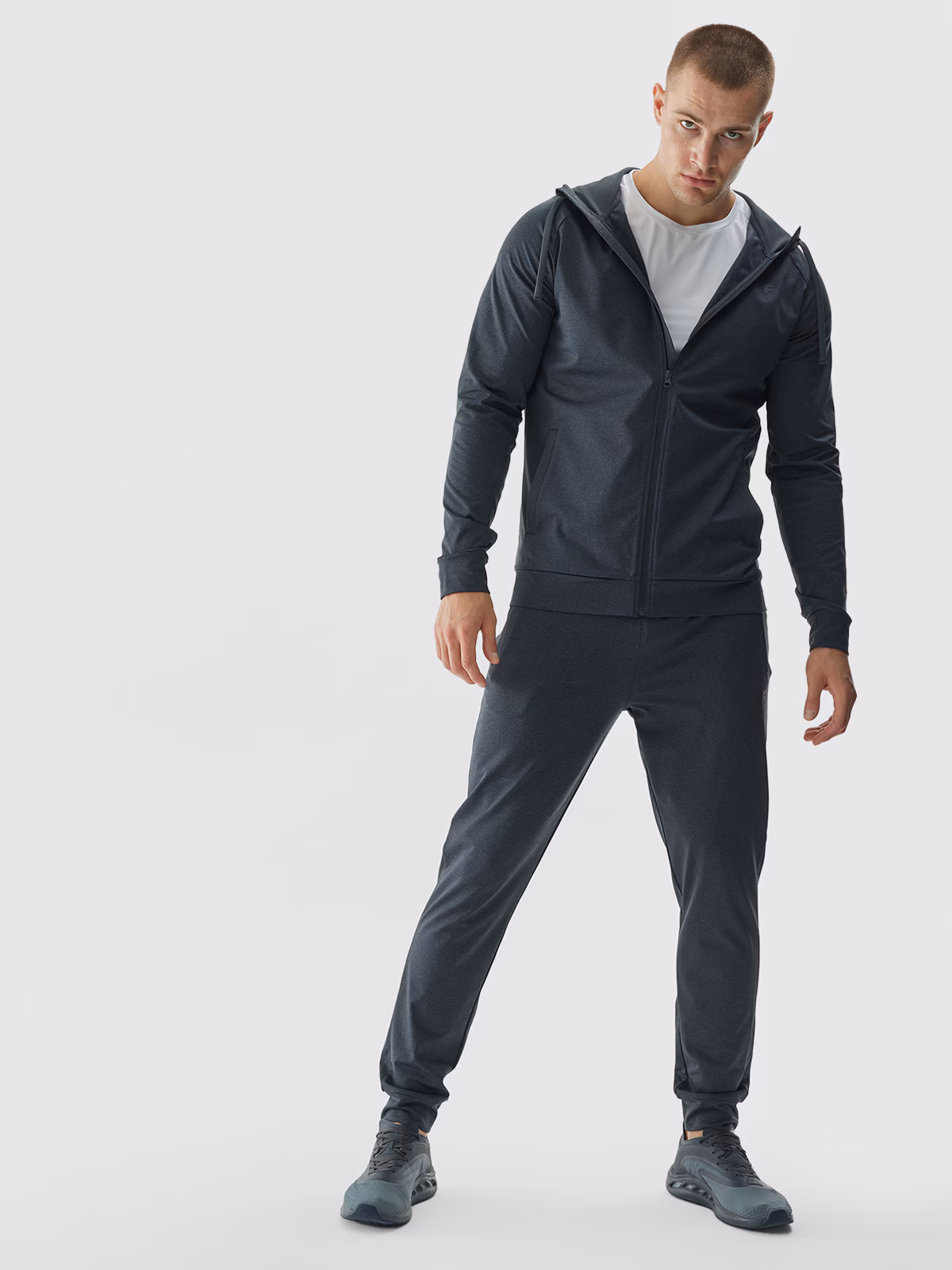 Bluza treningowa regular szybkoschnąca męska - szara