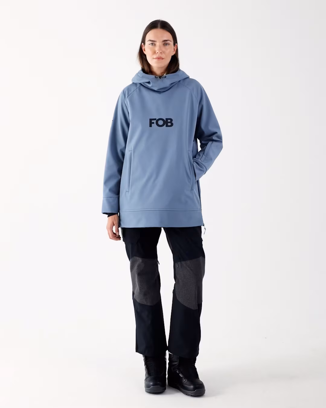 Bluza snowboardowa z softshellu membrana 5000 damska - oliwkowa/khaki