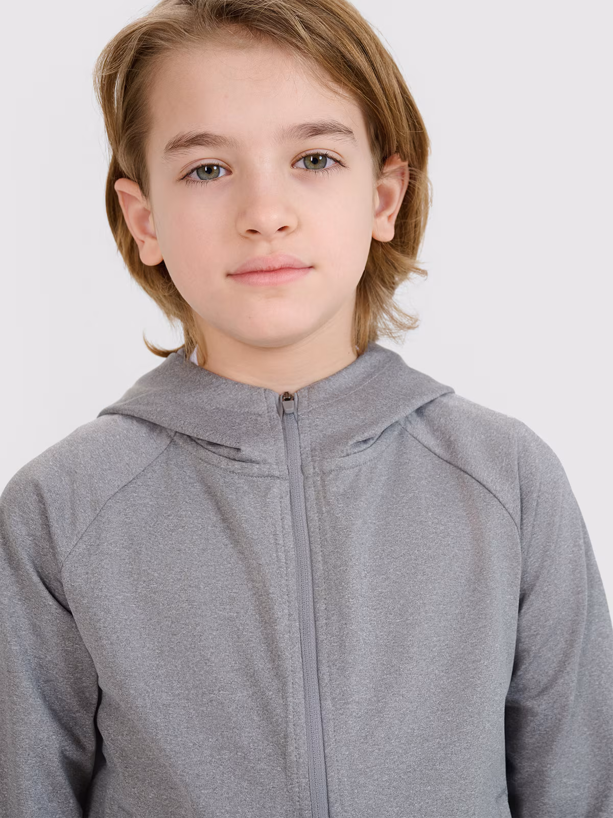 Bluza sportowa rozpinana z kapturem chłopięca - szara