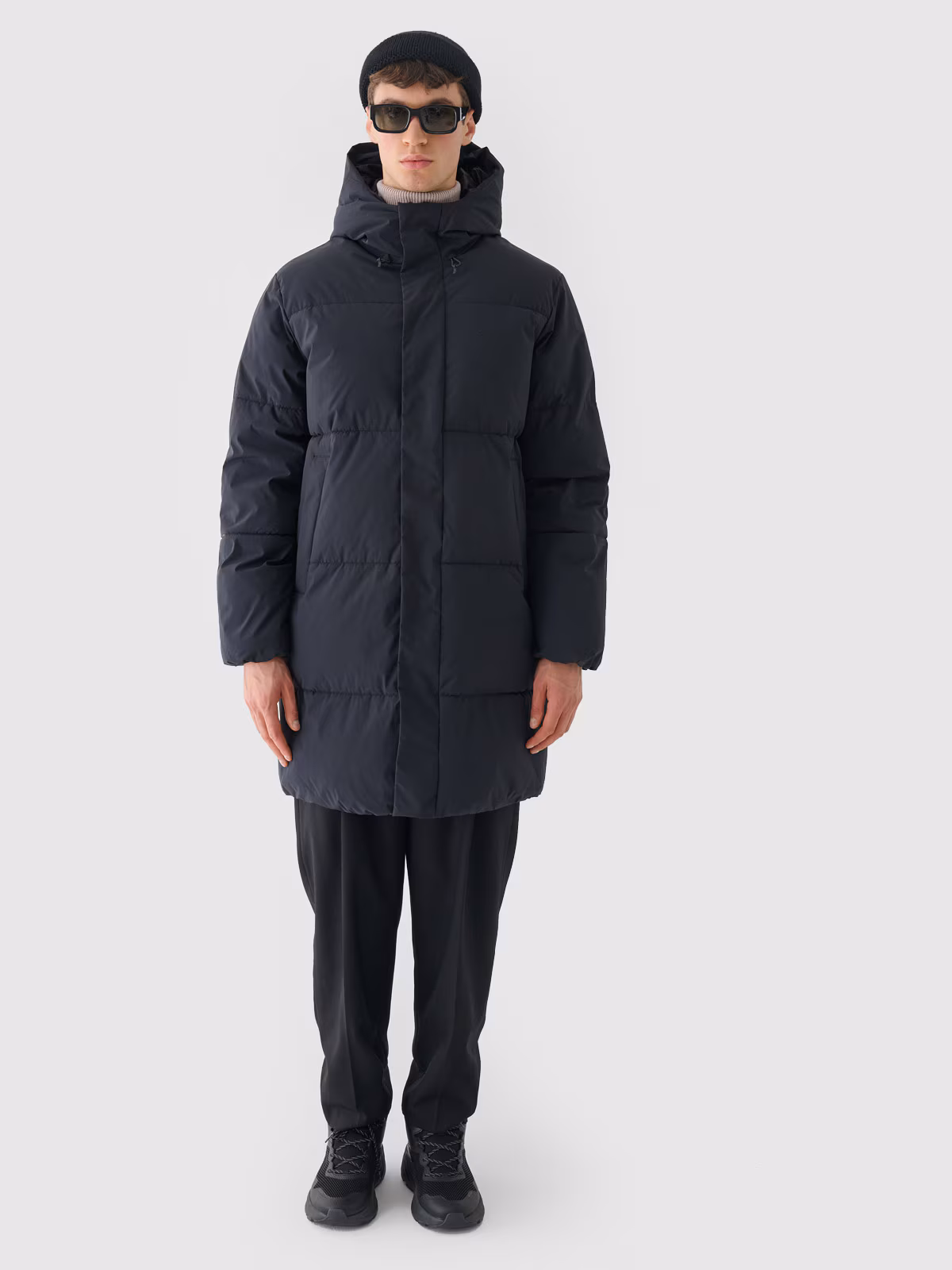 Płaszcz pikowany puchowy z wypełnieniem syntetycznym męski Outhorn - beżowy