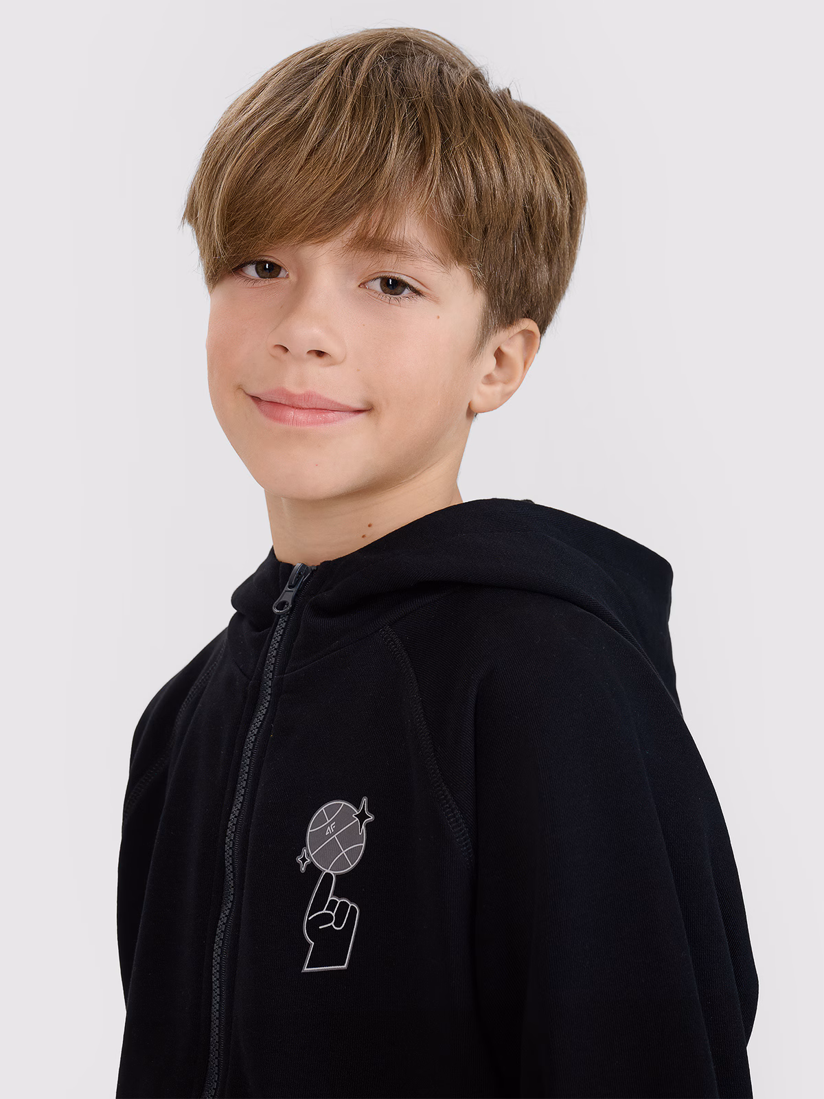 Bluza dresowa rozpinana z kapturem chłopięca - beżowa