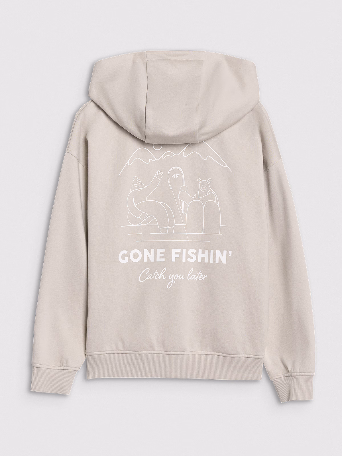 Bluza dresowa rozpinana z kapturem dziewczęca - beżowa