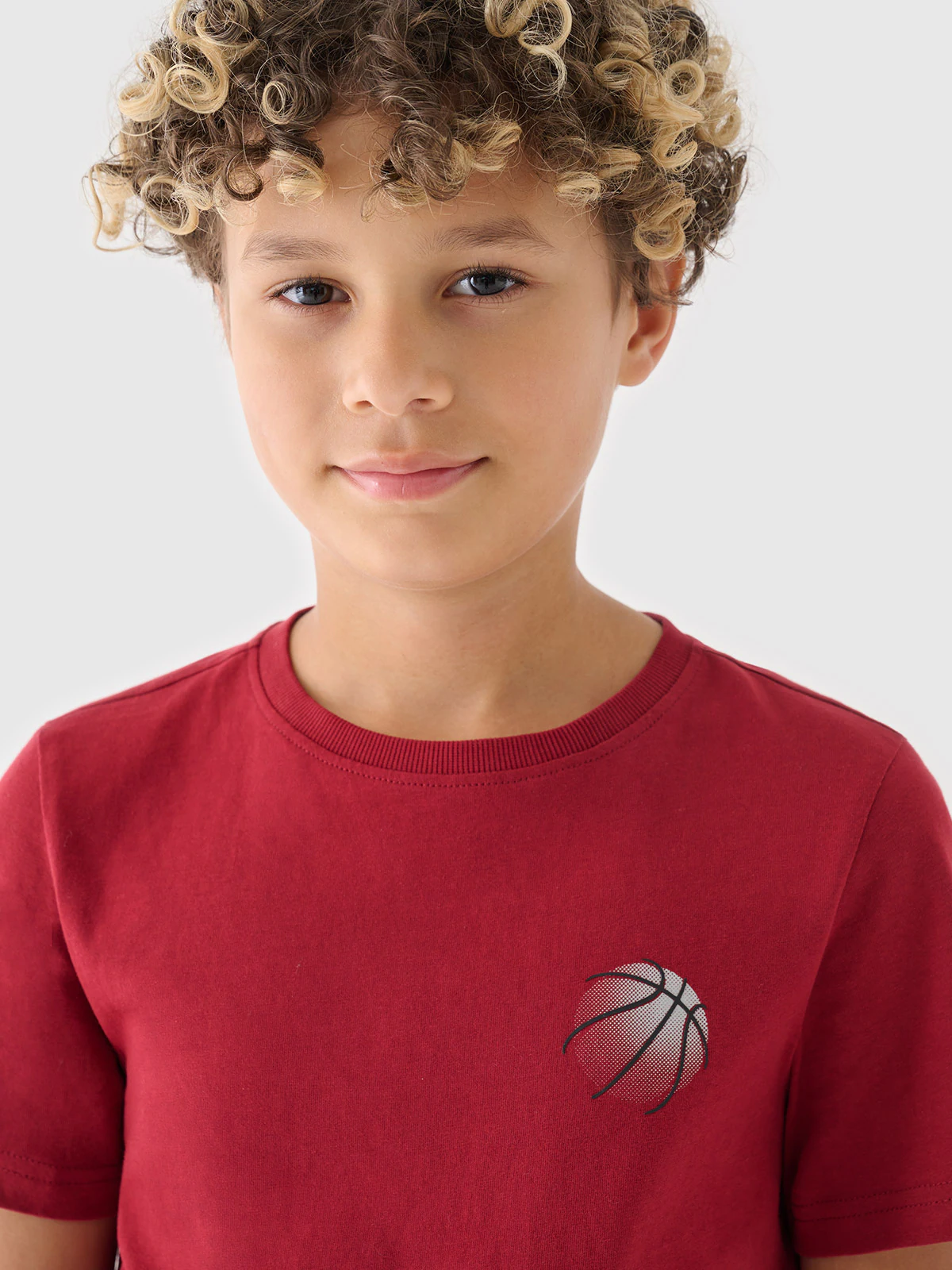 T-shirt z nadrukiem chłopięcy - czerwony