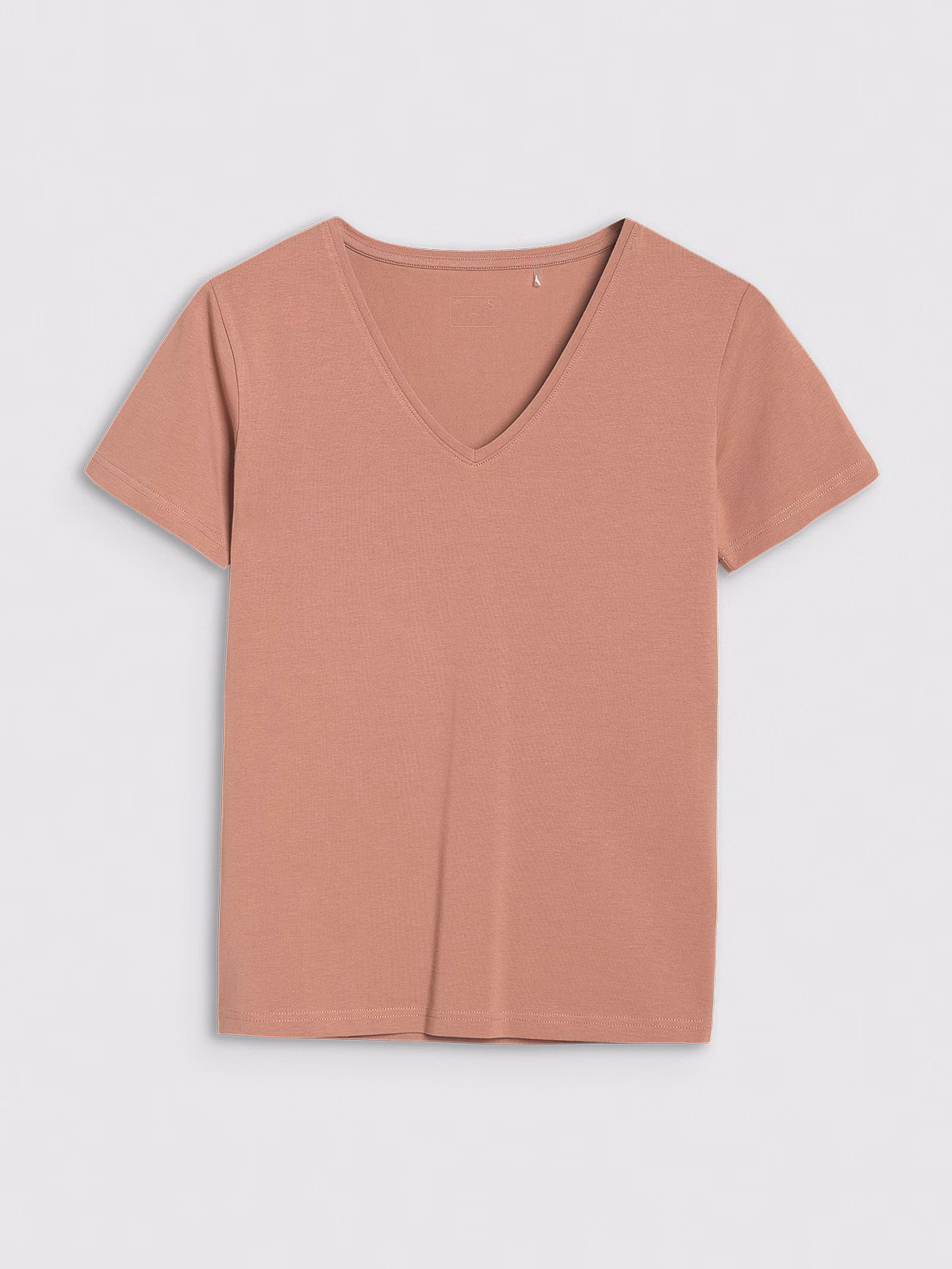 T-shirt slim gładki damski - biały