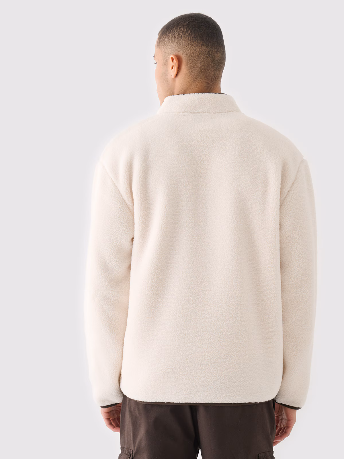 Polar sherpa ze stójką regular męski - biały