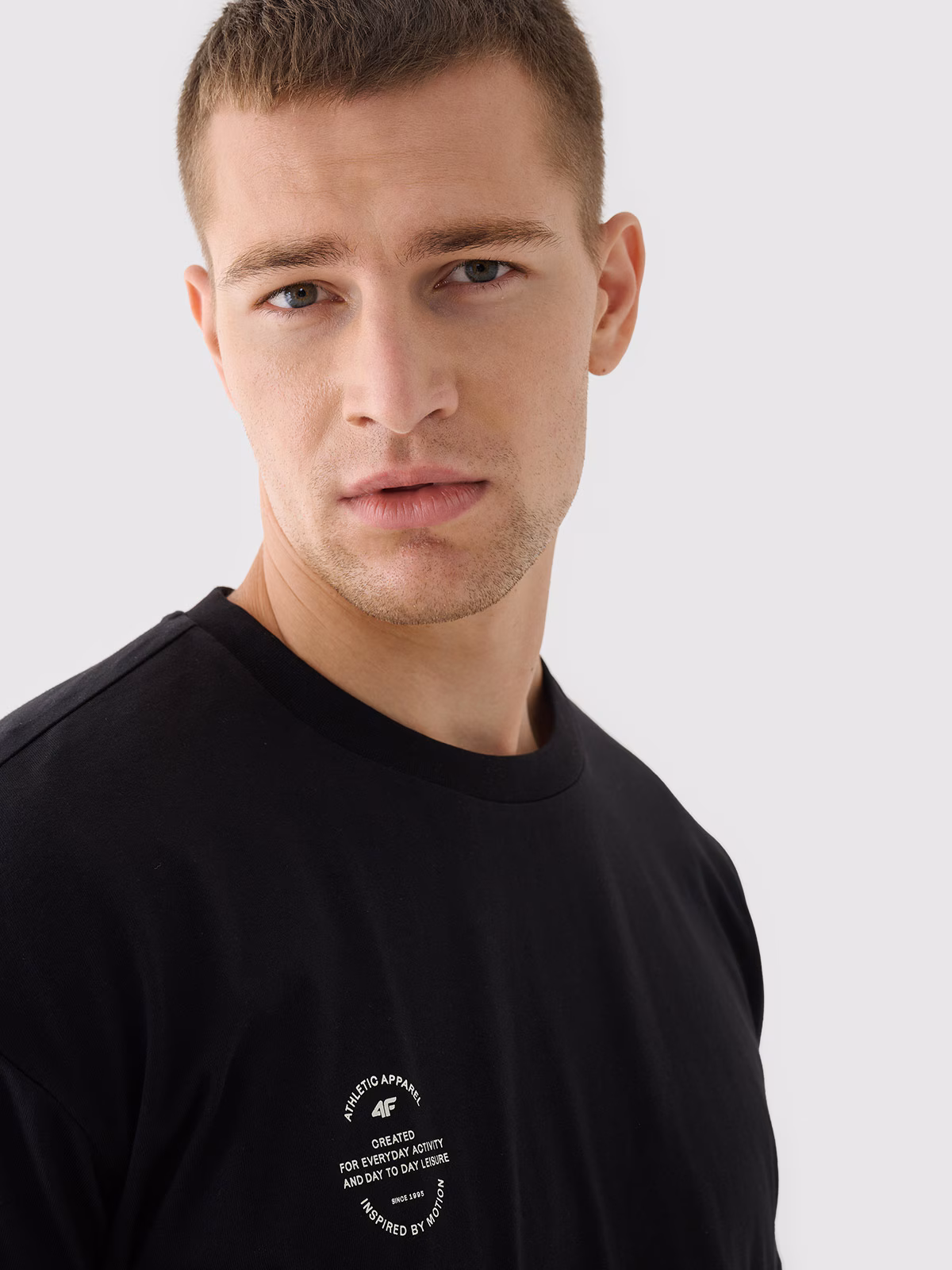 T-shirt oversize gładki uniseks - czarny