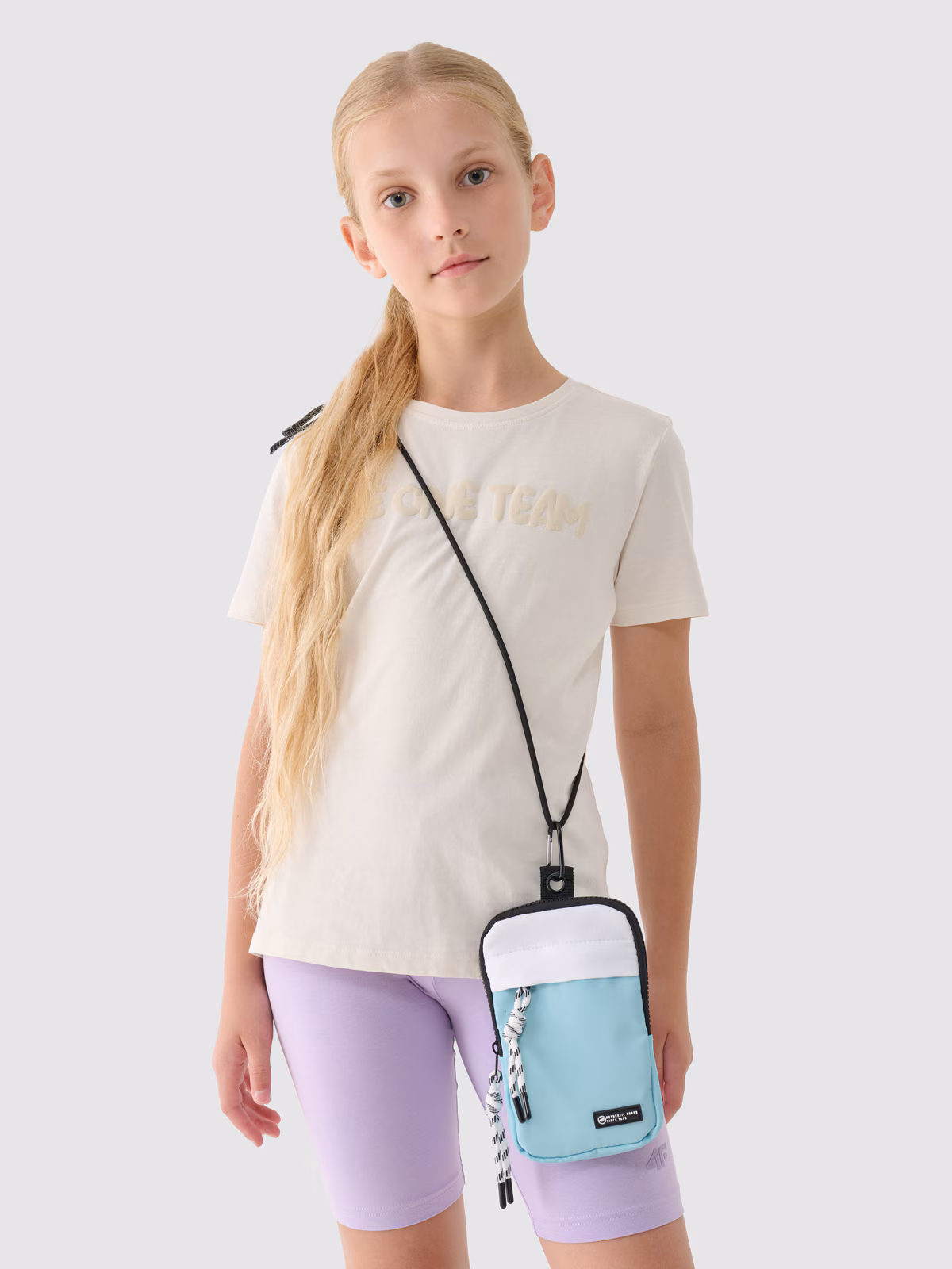 T-shirt z nadrukiem dziewczęcy - beżowy