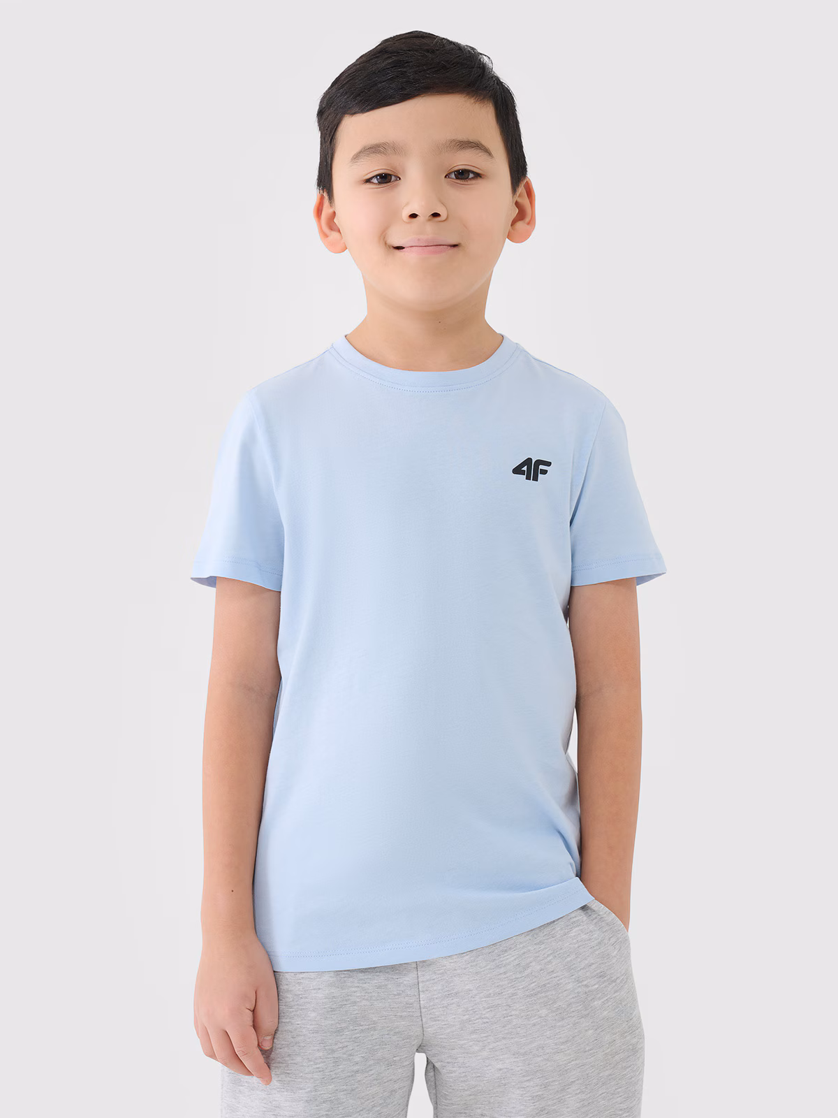 T-shirt regular gładki chłopięcy - czerwony