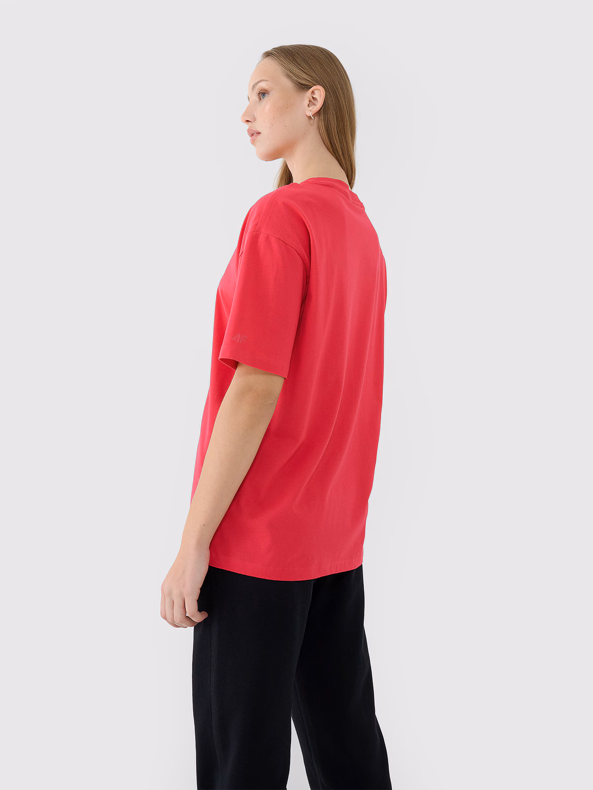 T-shirt oversize gładki damski - biały