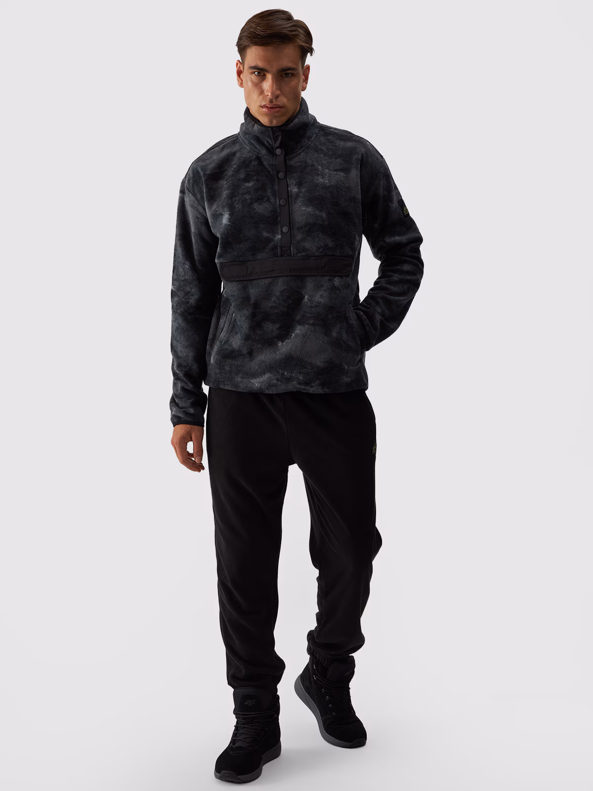 Spodnie dresowe polarowe męskie - czarne