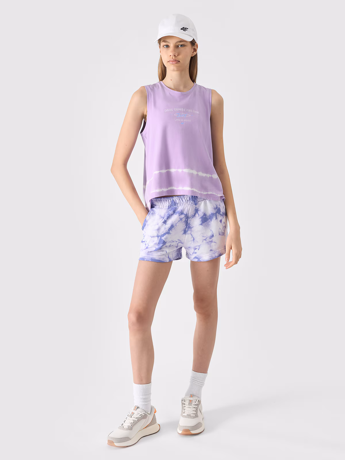 Top z nadrukiem dziewczęcy - fioletowy