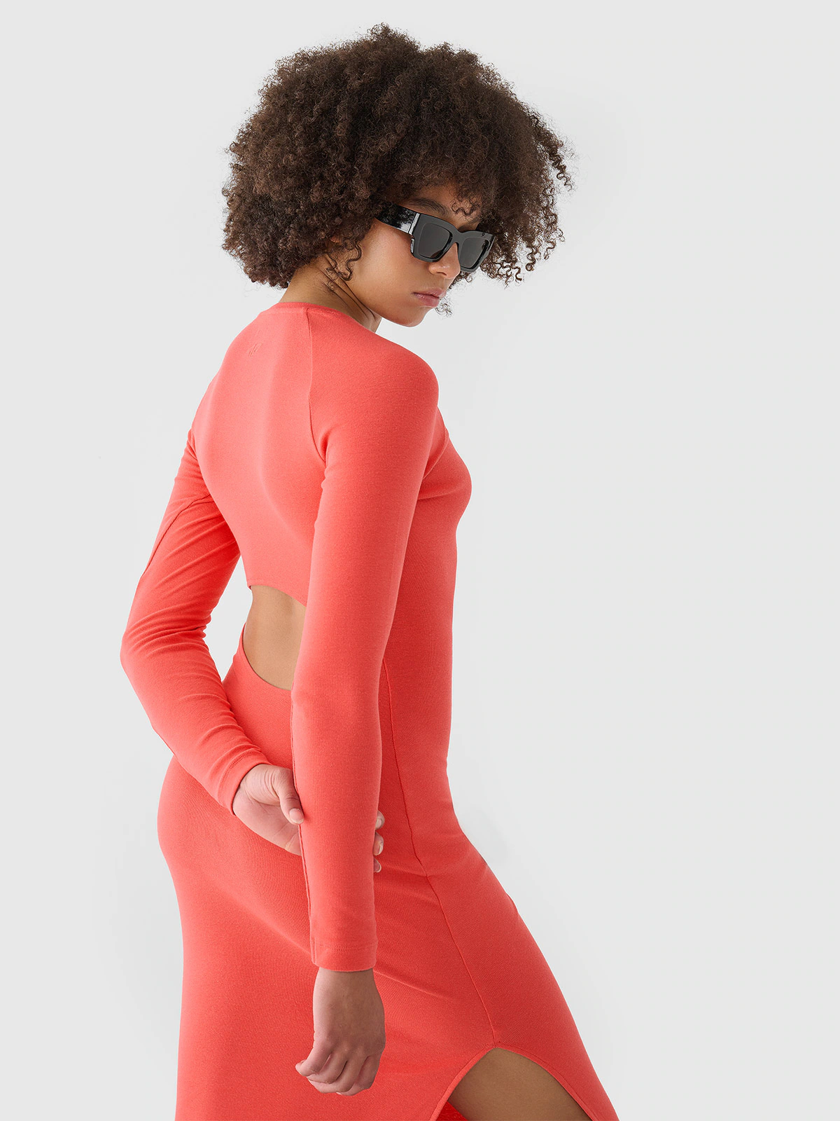 Sukienka ołówkowa maxi damska - czerwona