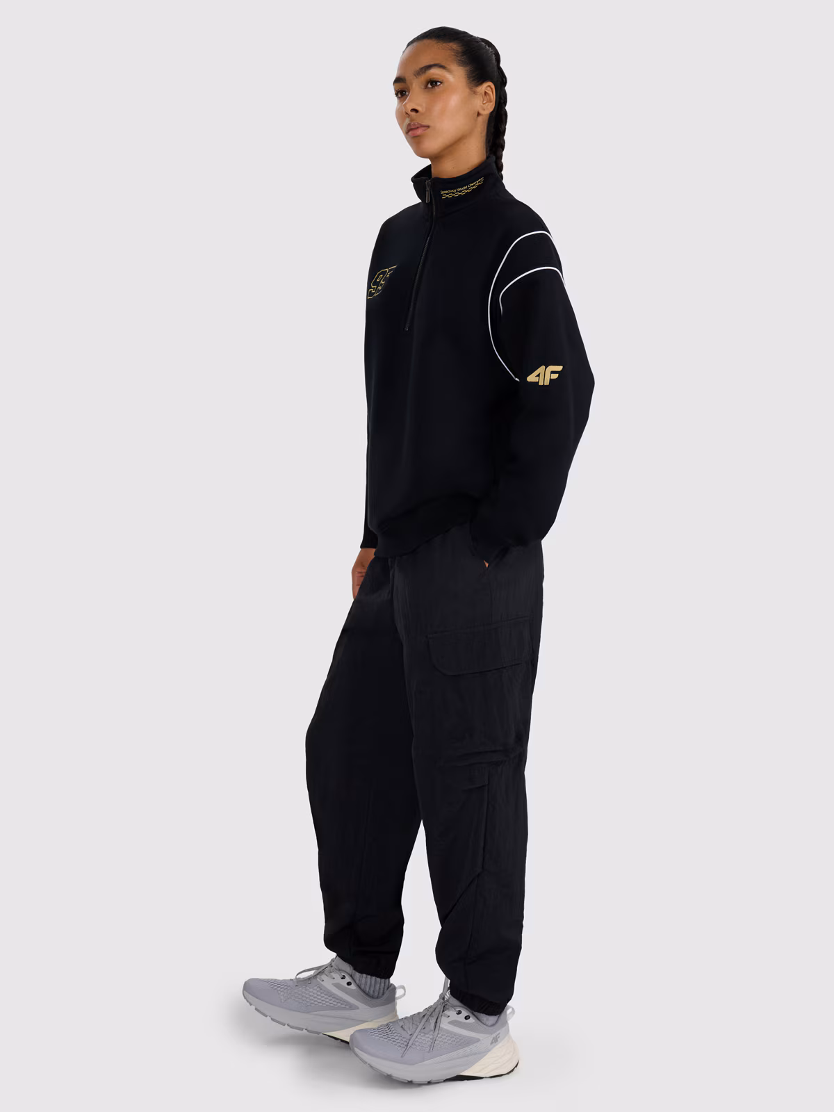 Bluza dresowa rozpinana bez kaptura uniseks 4F x Bartosz Zmarzlik - czarna