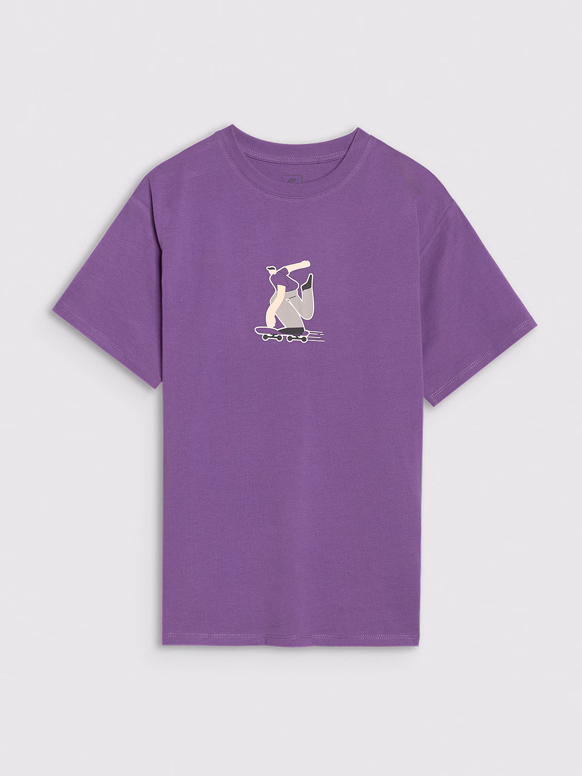 T-shirt oversize z nadrukiem chłopięcy - żółty