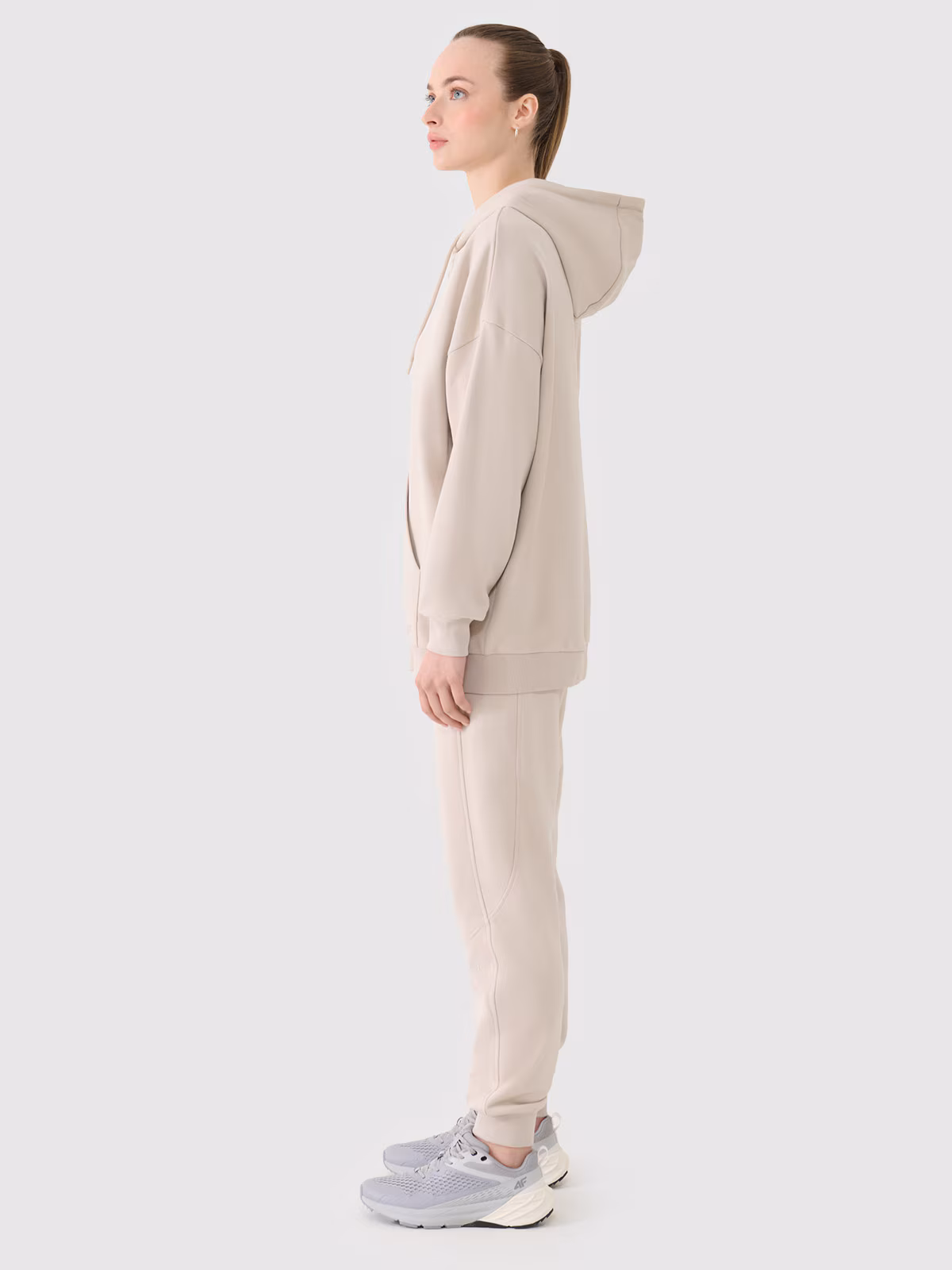 Bluza dresowa rozpinana z kapturem damska - czarna