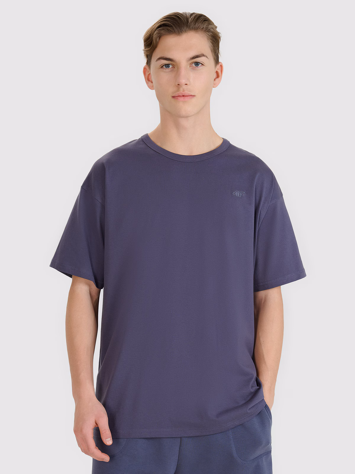 T-shirt oversize gładki uniseks - szary