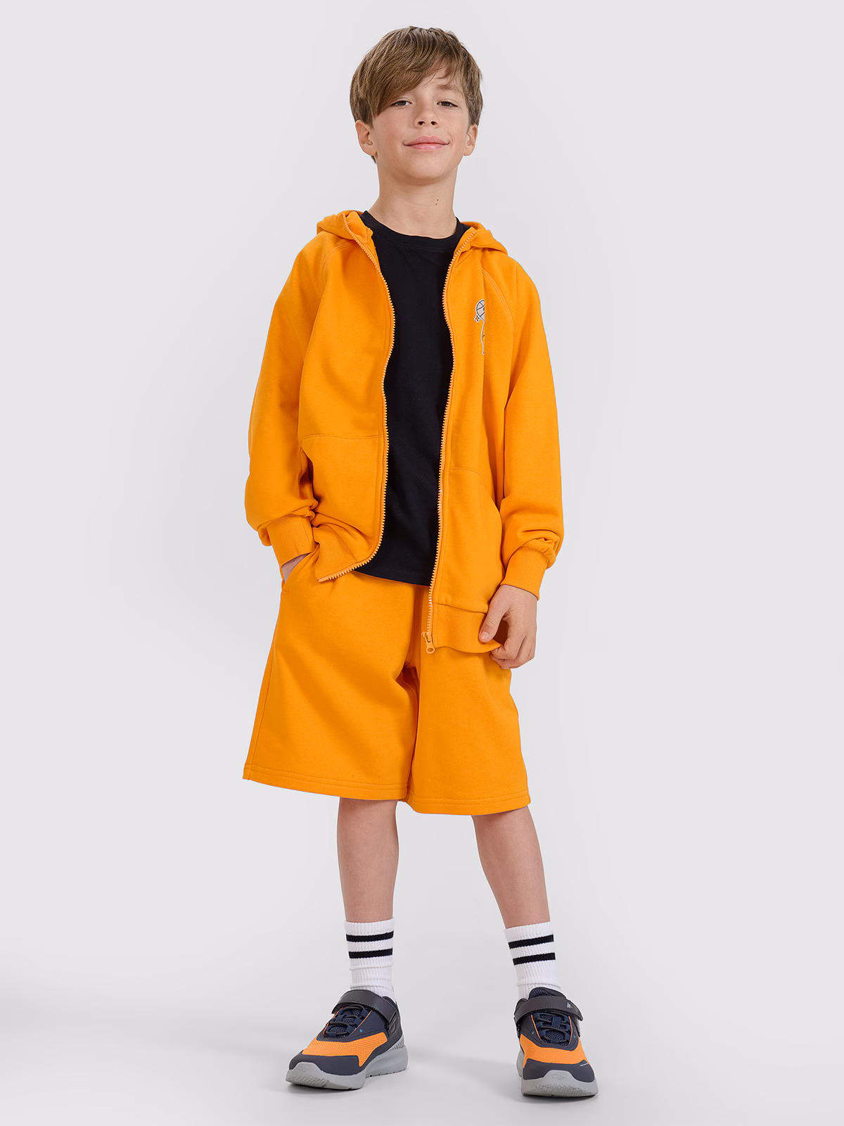 Bluza dresowa rozpinana z kapturem chłopięca - beżowa