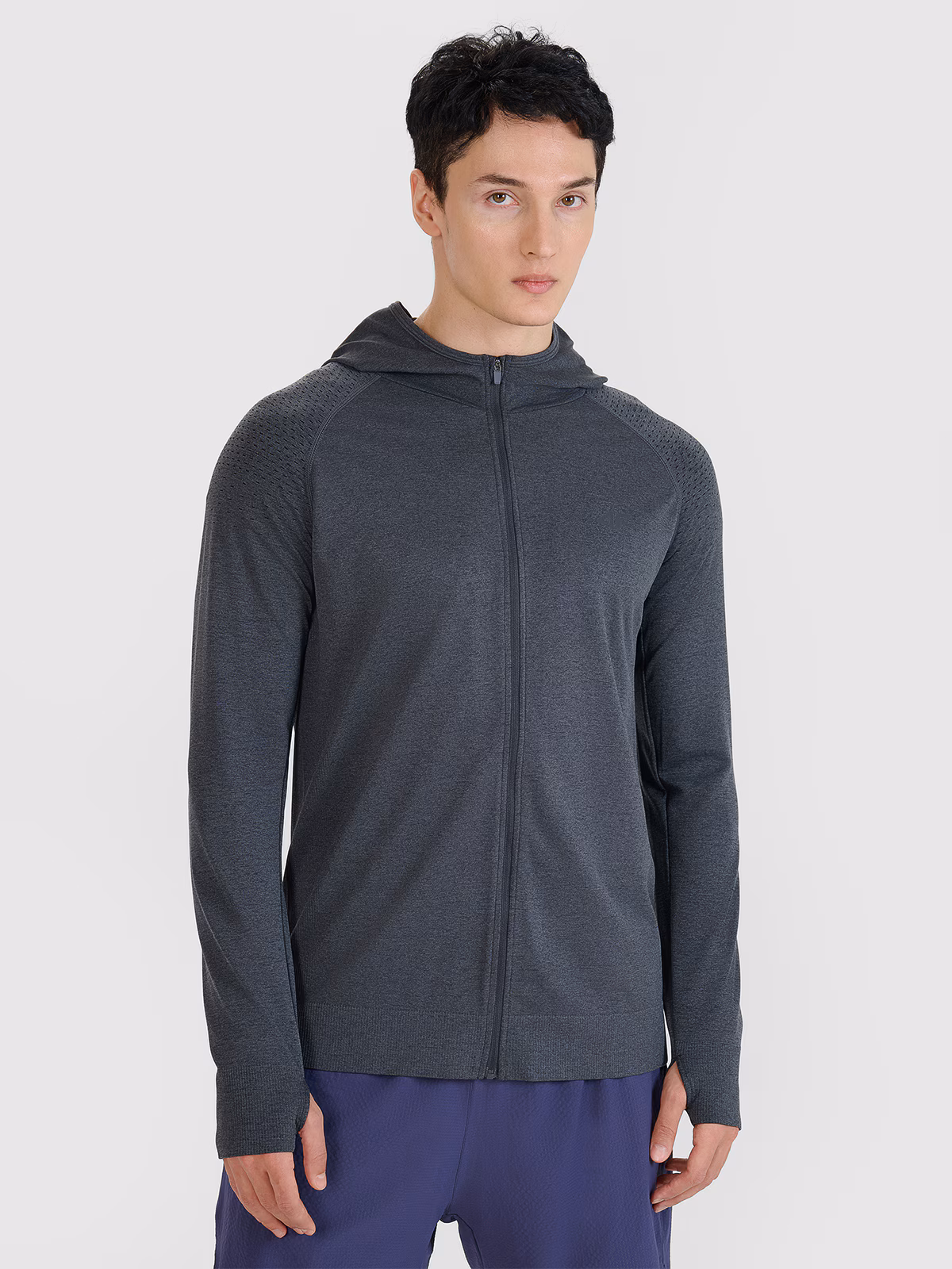 Bluza do biegania w terenie szybkoschnąca męska - szara