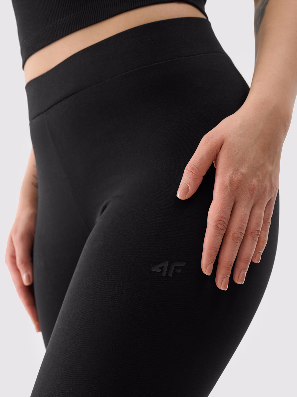 Legginsy dzianinowe damskie - granatowe