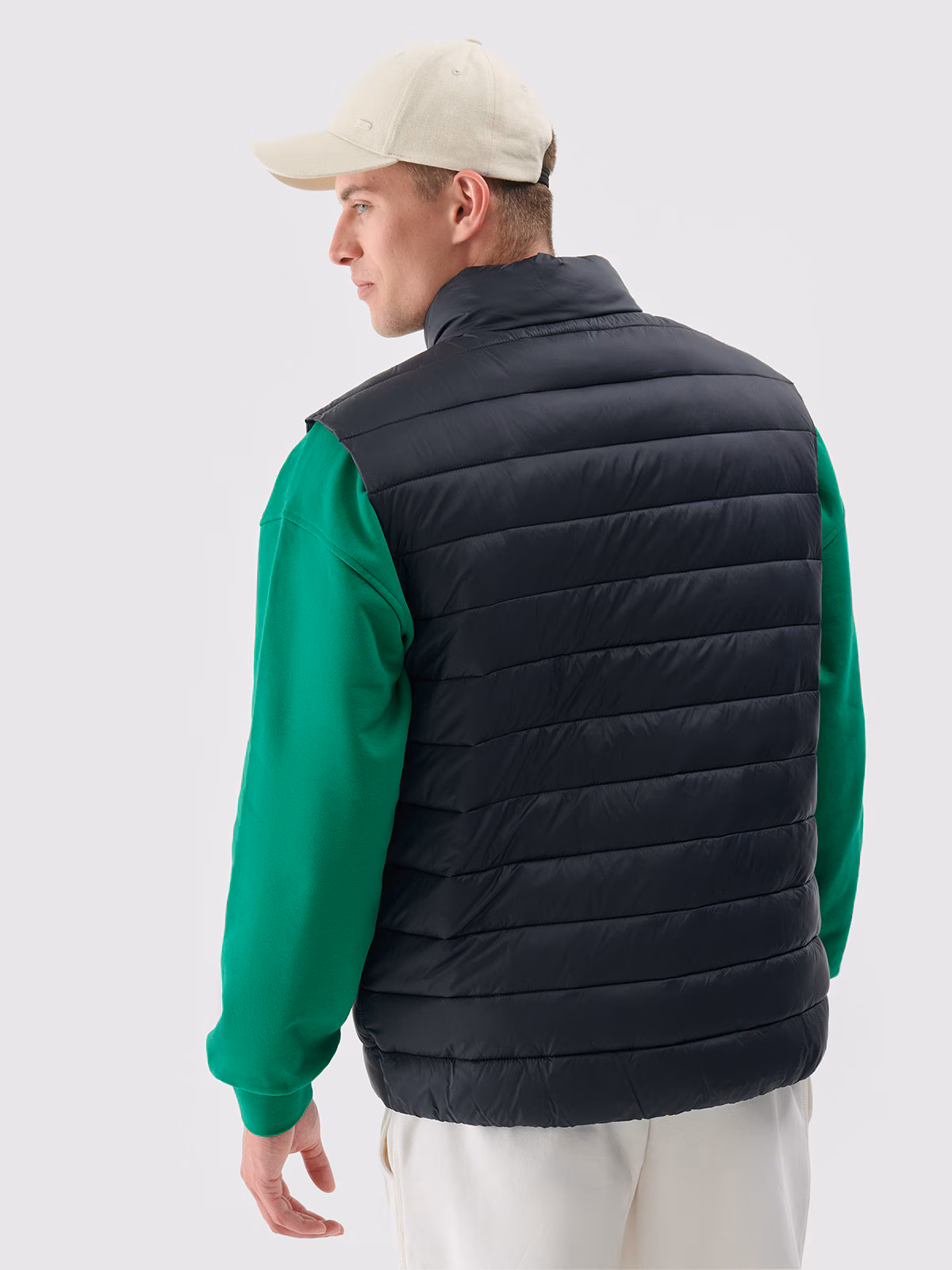 Bezrękawnik puchowy z wypełnieniem syntetycznym męski - czarny