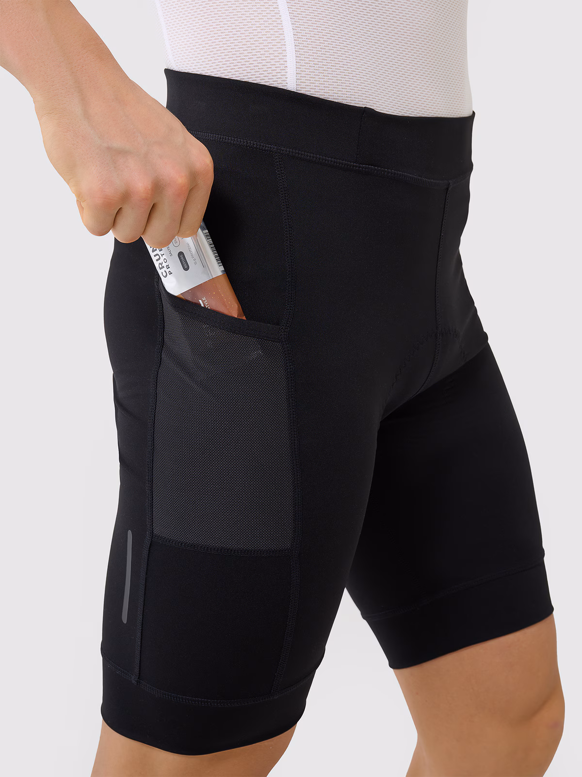 Legginsy krótkie rowerowe z żelowo-piankową wkładką męskie - czarne