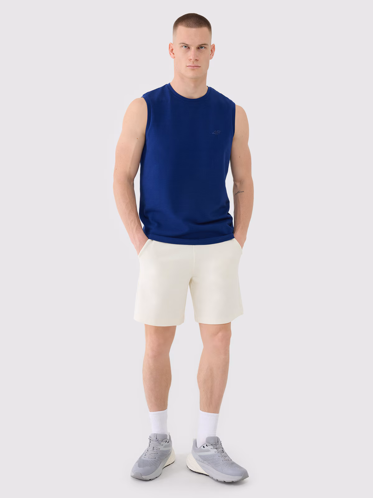 Tank top regular gładki męski - zielony
