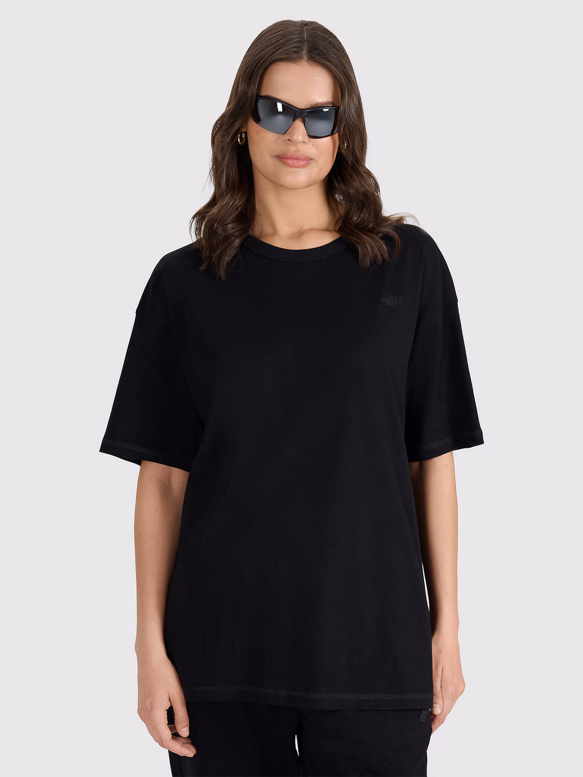 T-shirt oversize gładki uniseks - szary