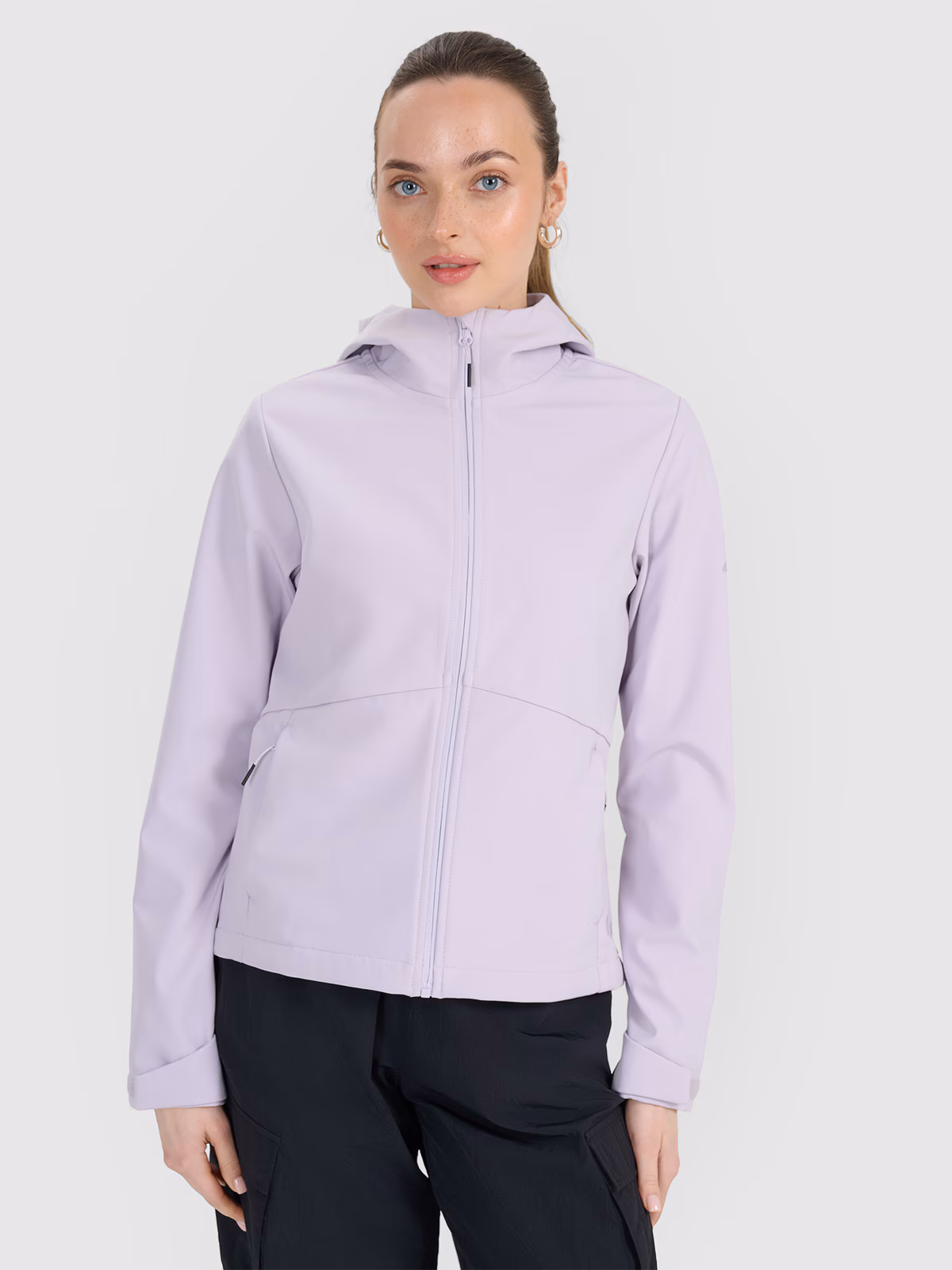 Kurtka softshell wiatroodporna membrana 5000 damska - czarna
