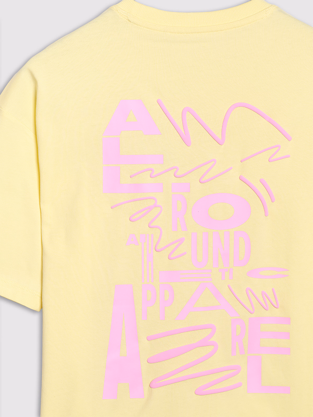 T-shirt oversize z nadrukiem damski - żółty