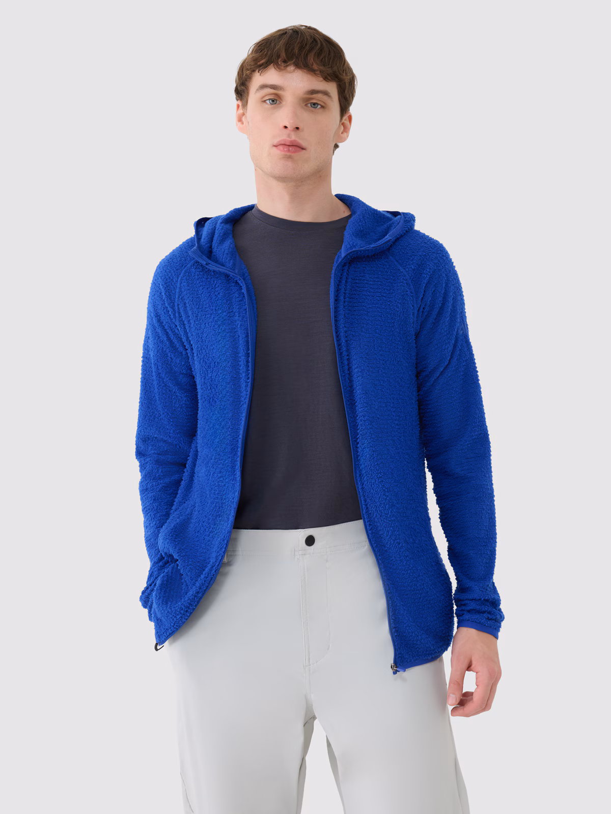 Bluza trekkingowa Primaloft Active rozpinana z kapturem męska - szara