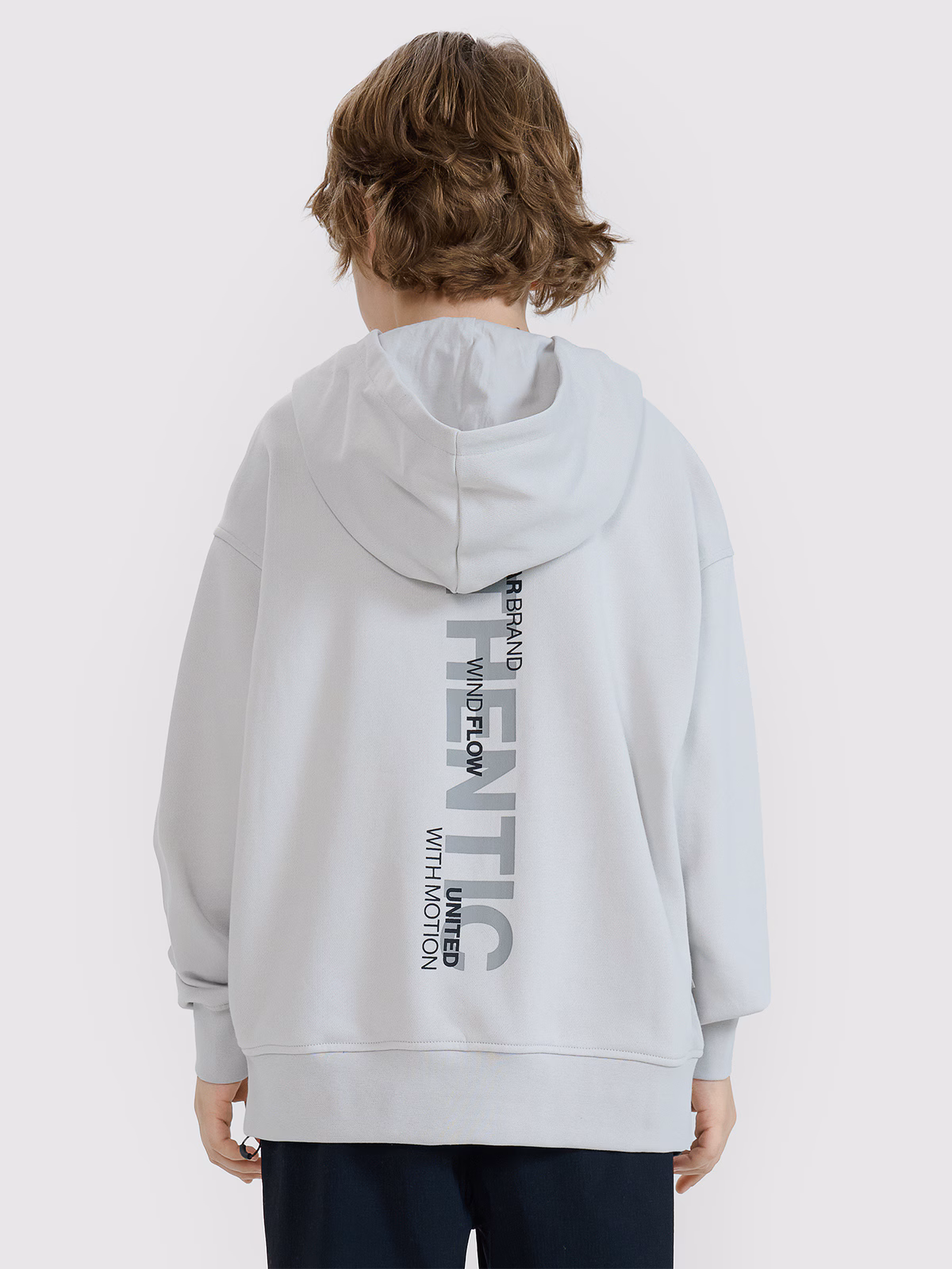 Bluza dresowa nierozpinana z kapturem chłopięca - szara