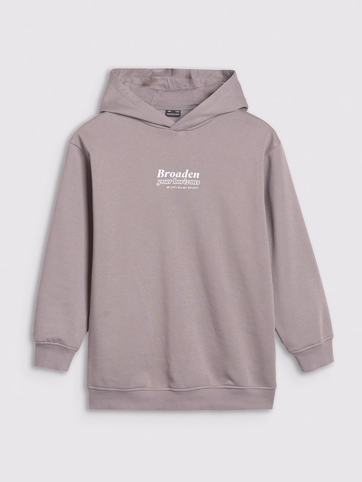 Bluza dresowa nierozpinana z kapturem dziewczęca - beżowa