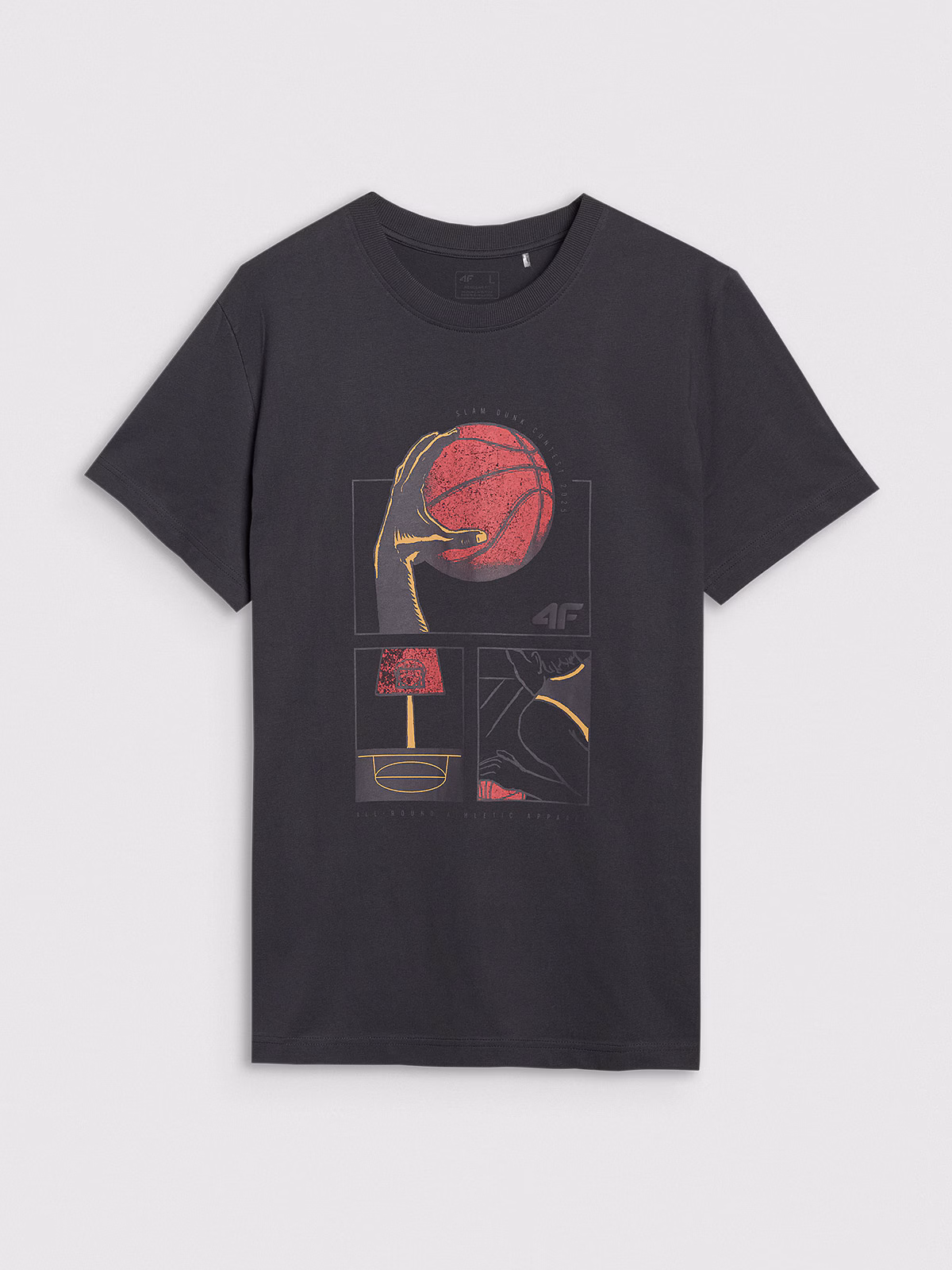 T-shirt oversize z nadrukiem męski - czarny