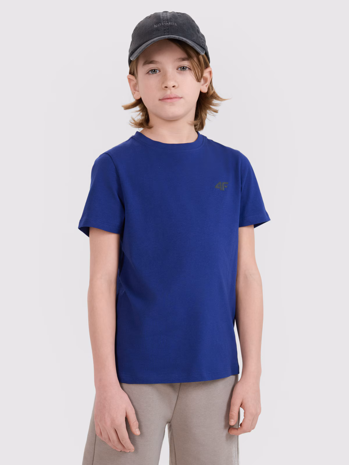 T-shirt regular gładki chłopięcy - czerwony