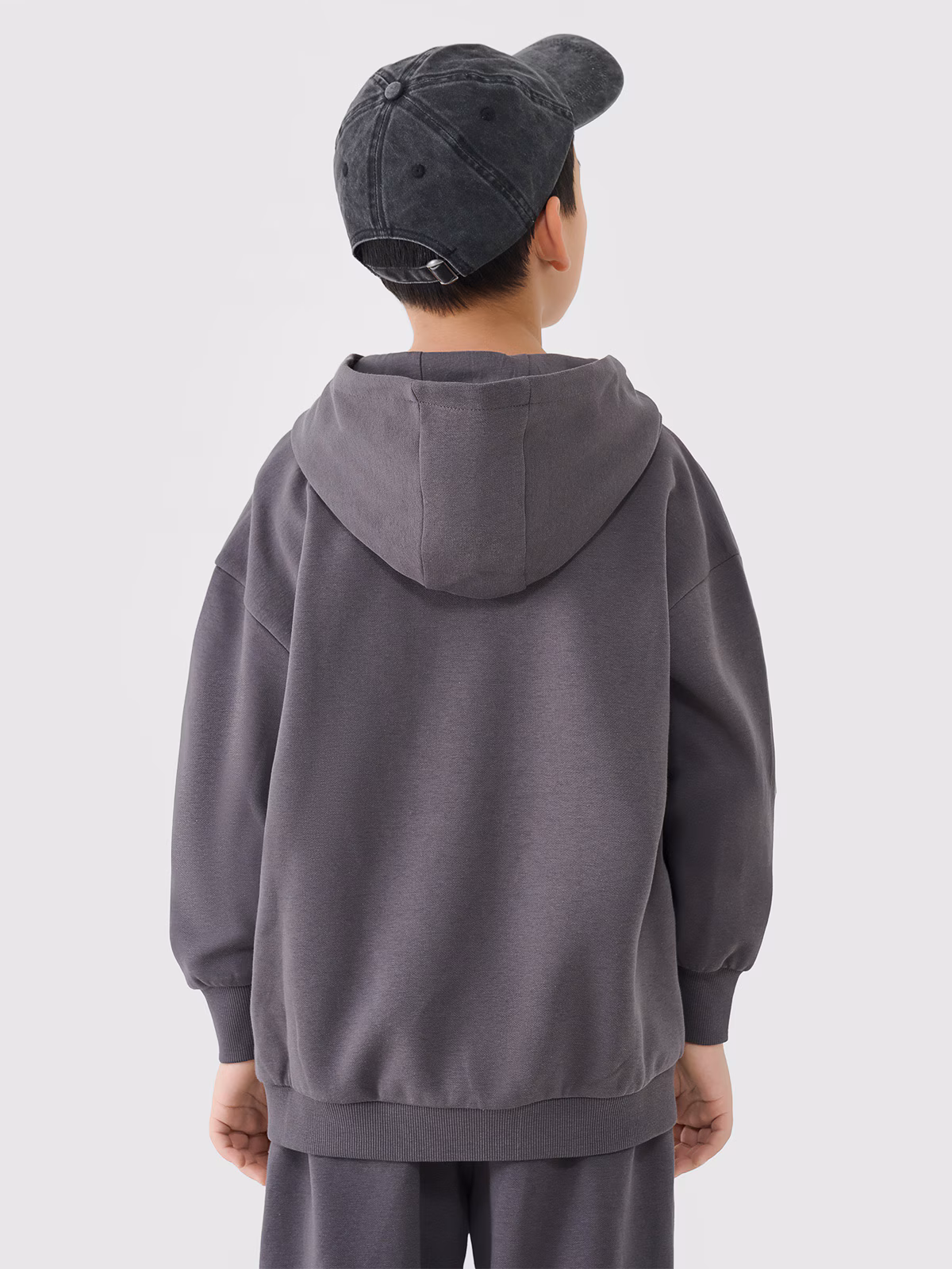 Bluza dresowa nierozpinana z kapturem chłopięca - żółta