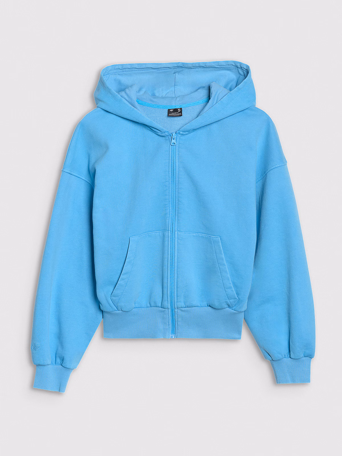 Bluza dresowa rozpinana z kapturem damska - biała