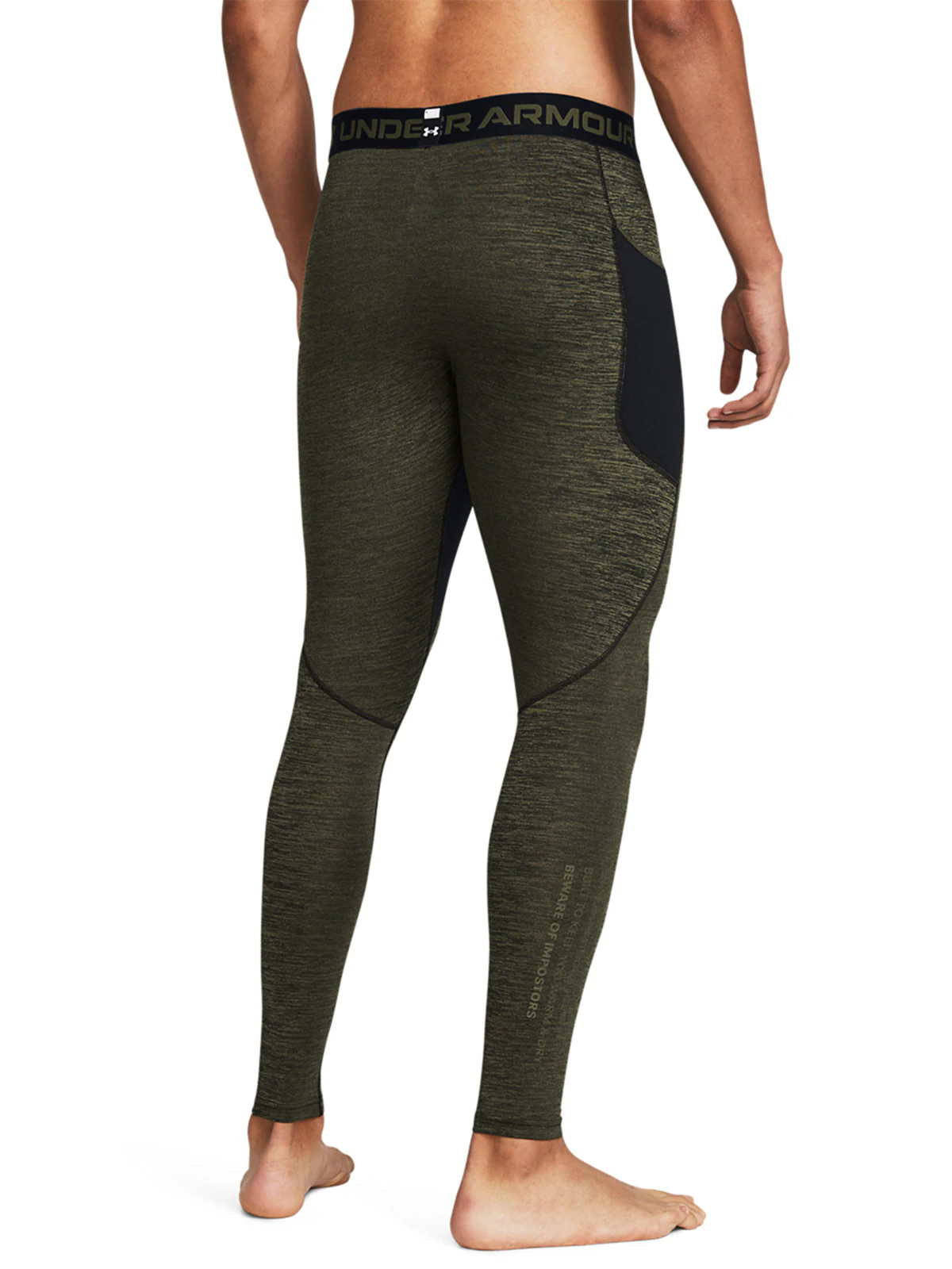 Legginsy treningowe męskie Under Armour UA CG Armour Twist Lgs - khaki