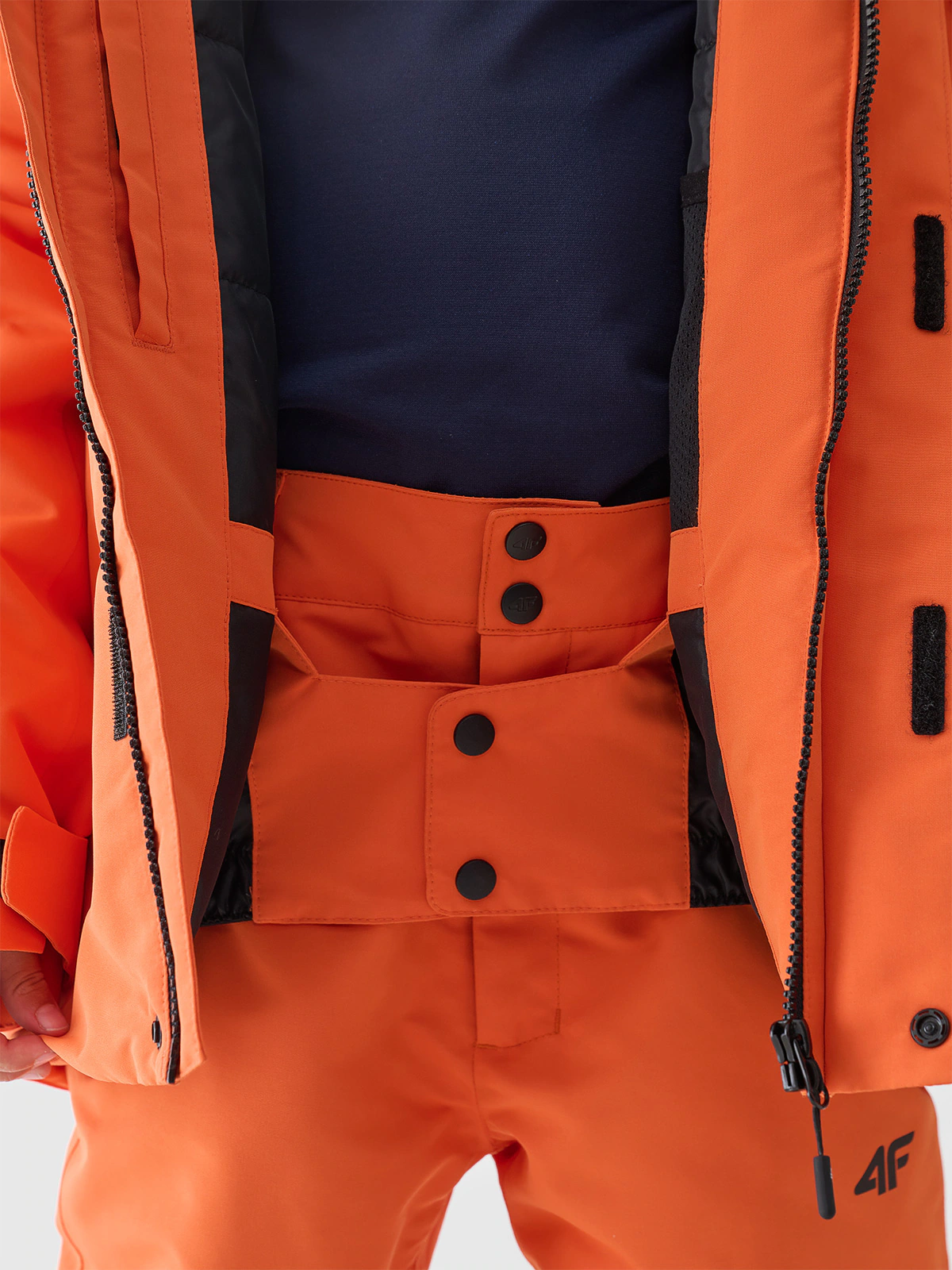 Kurtka snowboardowa membrana 8000 chłopięca - pomarańczowa