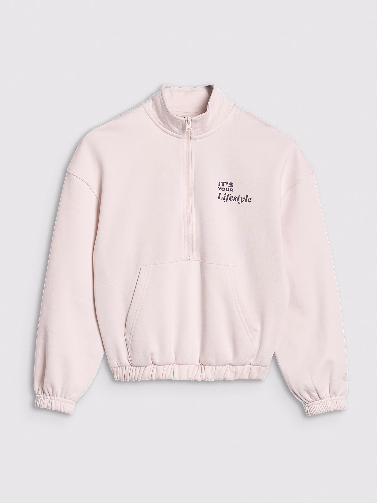 Bluza dresowa nierozpinana bez kaptura dziewczęca - beżowa